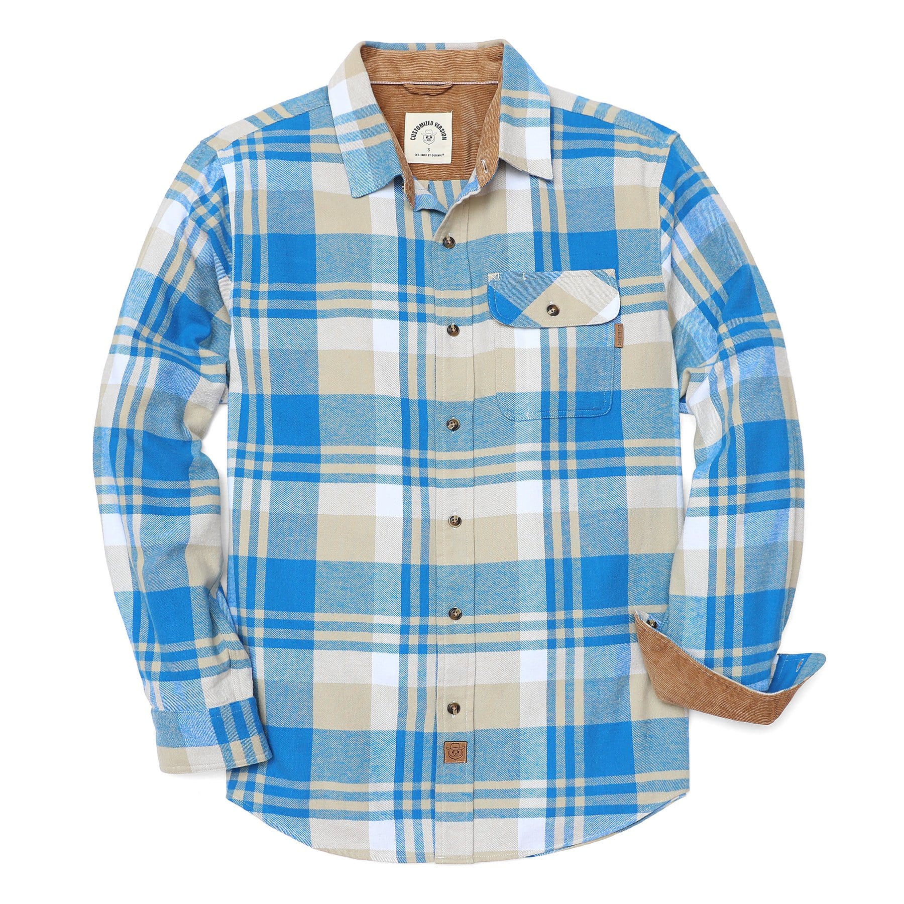 Mens Midweight Flannel Shirts Long Sleeve Casual Button Down Brushed 100% Cotton Shirt#1009