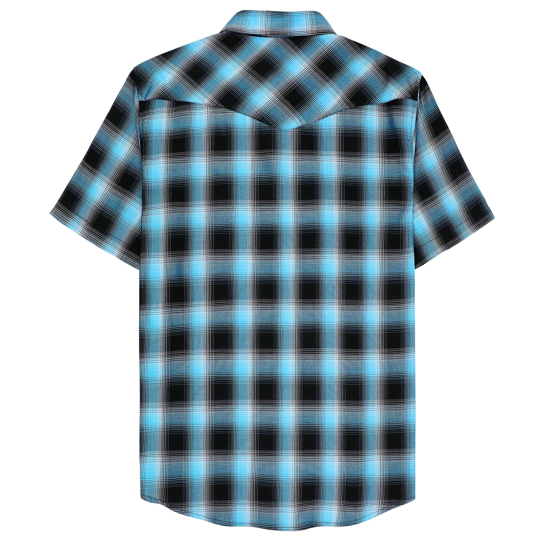 Chemises à carreaux à manches courtes en fibre de bambou Dubinik® pour hommes, style cowboy occidental, style vintage décontracté, avec boutons-pression nacrés, #2903