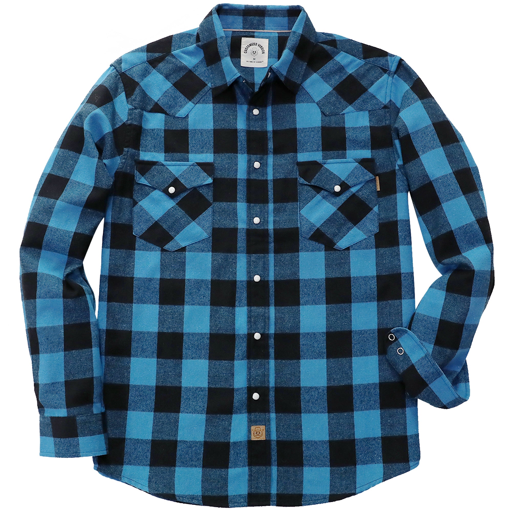 Mens Flannel Long Sleeve Pearl Snap Buttons Western Cowboy Vintage Casual Shirts #2803