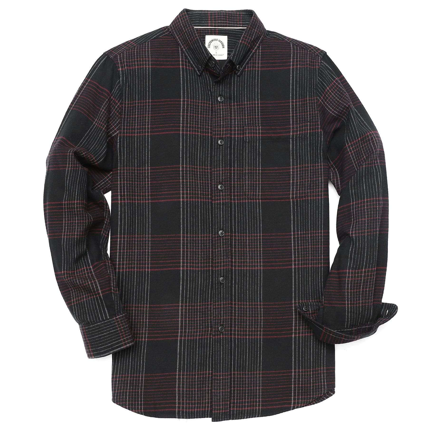 Herren Kariertes Flanell Langarmhemd #0321