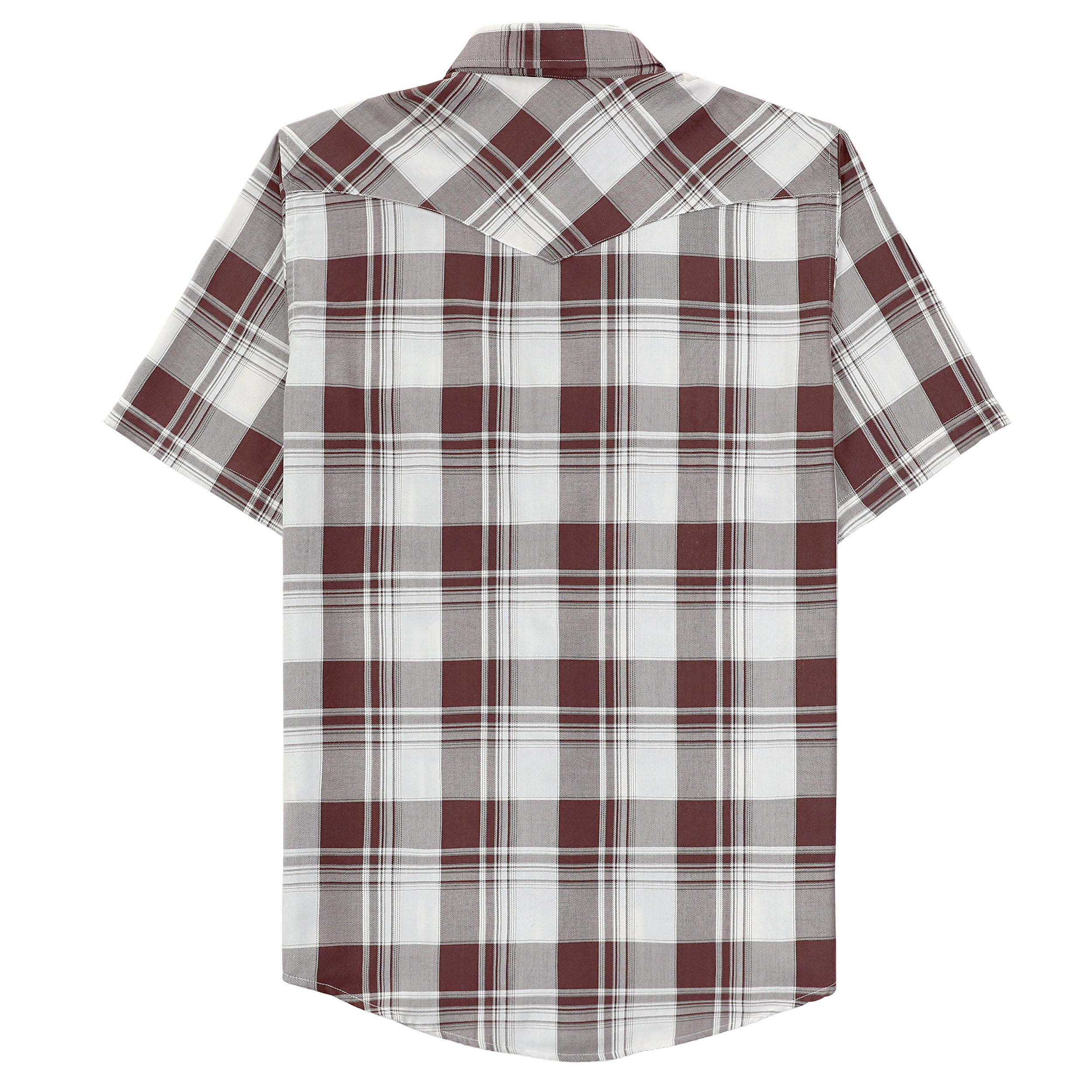 Chemises à carreaux à manches courtes en fibre de bambou Dubinik® pour hommes, style cowboy occidental, style vintage décontracté, avec boutons-pression nacrés, #29404