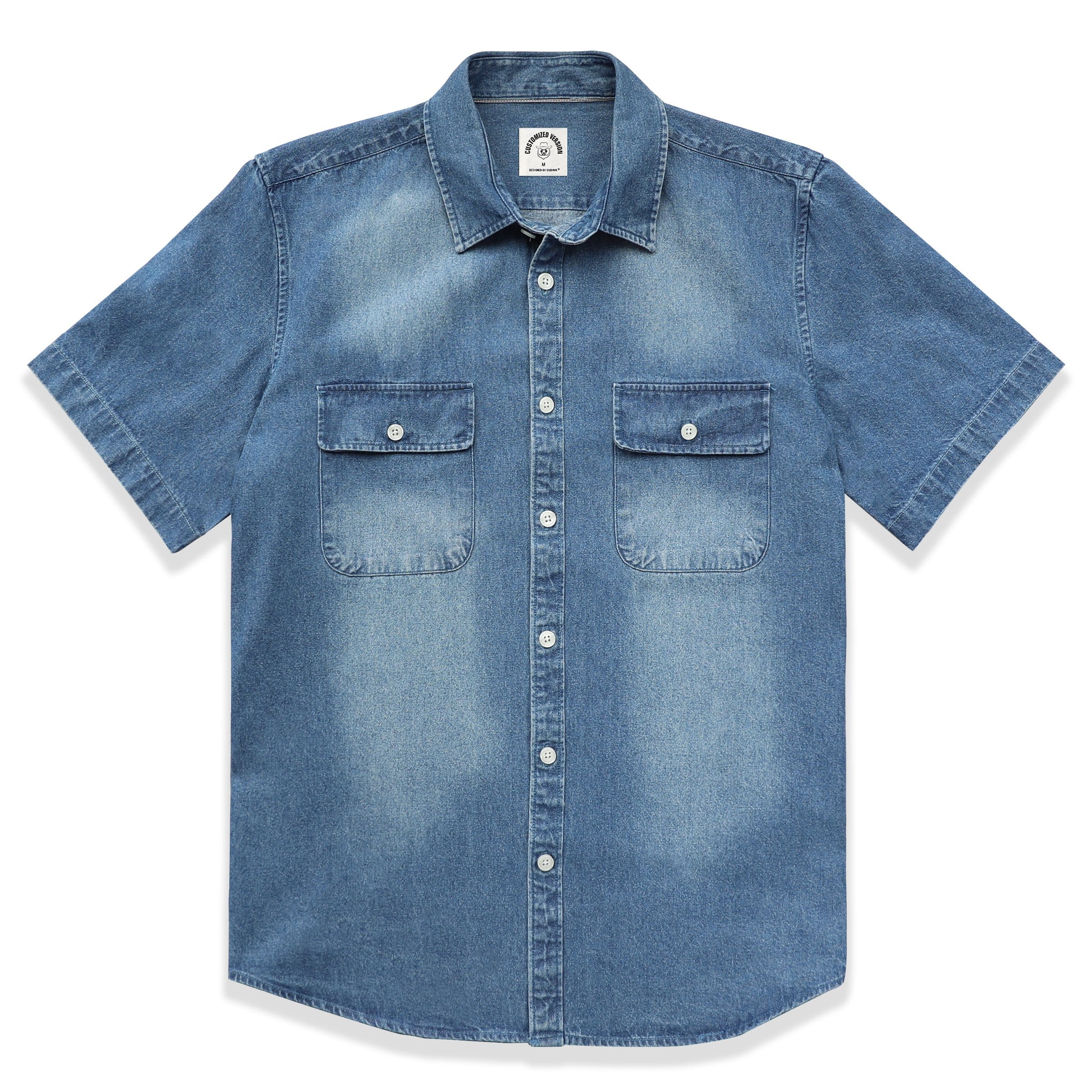 Herren Baumwoll-Kurzarm-Jeanshemd #5502 