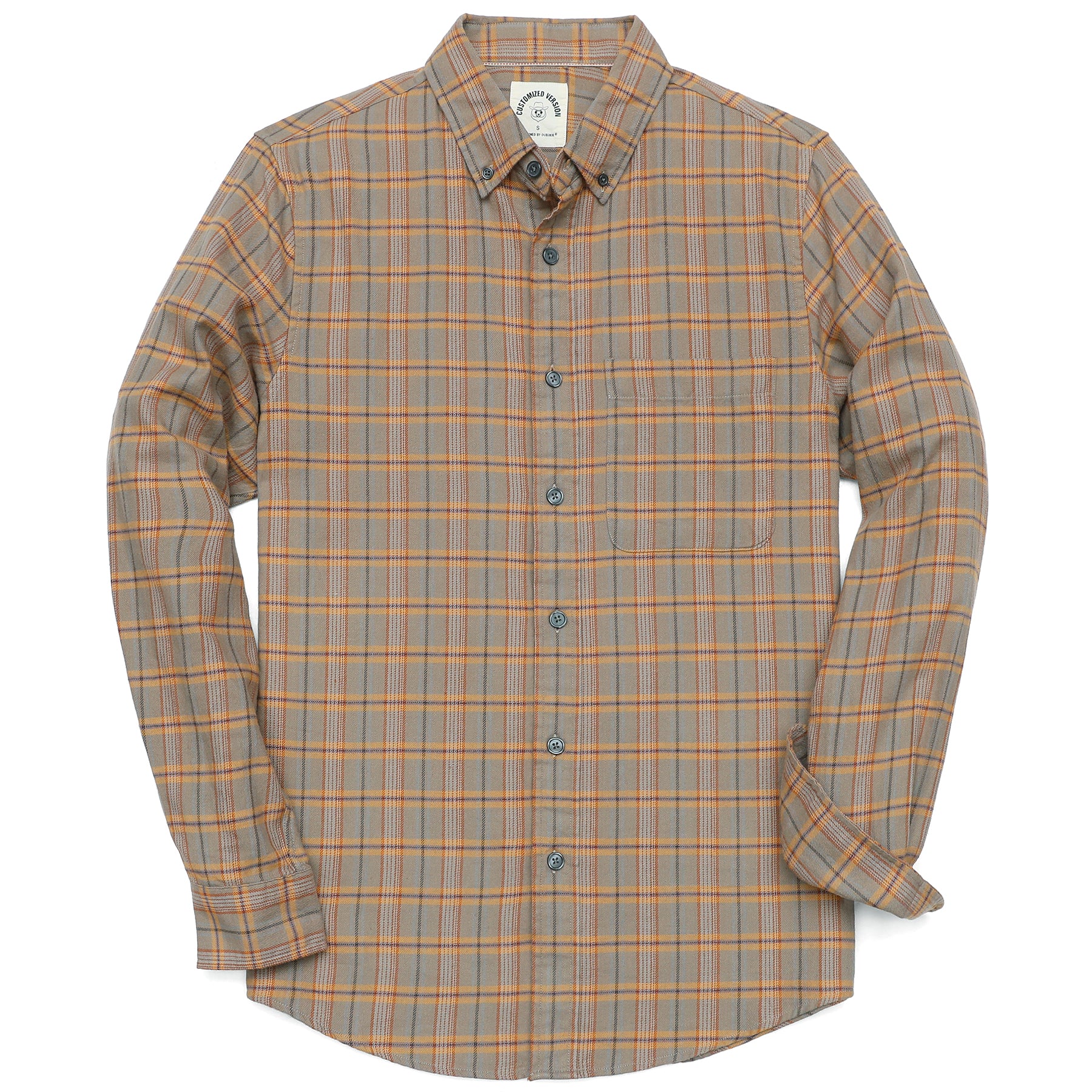 Herren Kariertes Flanell Langarmhemd #0334