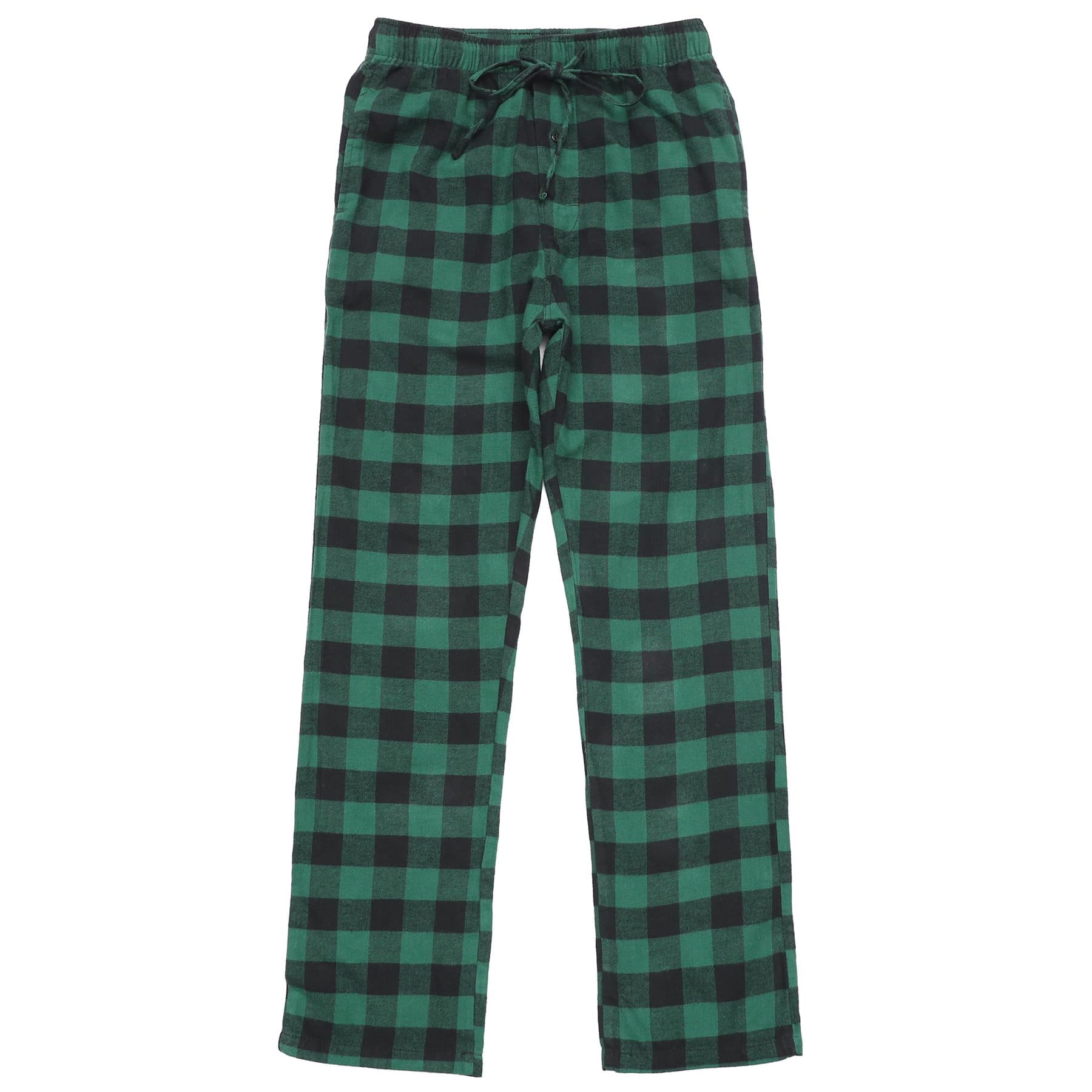 Pyjama en flanelle de coton à carreaux, pantalon de nuit et de détente, bas de pyjama avec poches et braguette boutonnée #3008