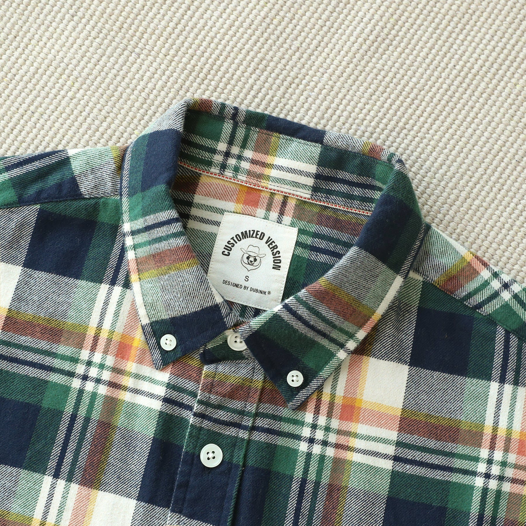 Herren Kariertes Flanell Langarmhemd #0332