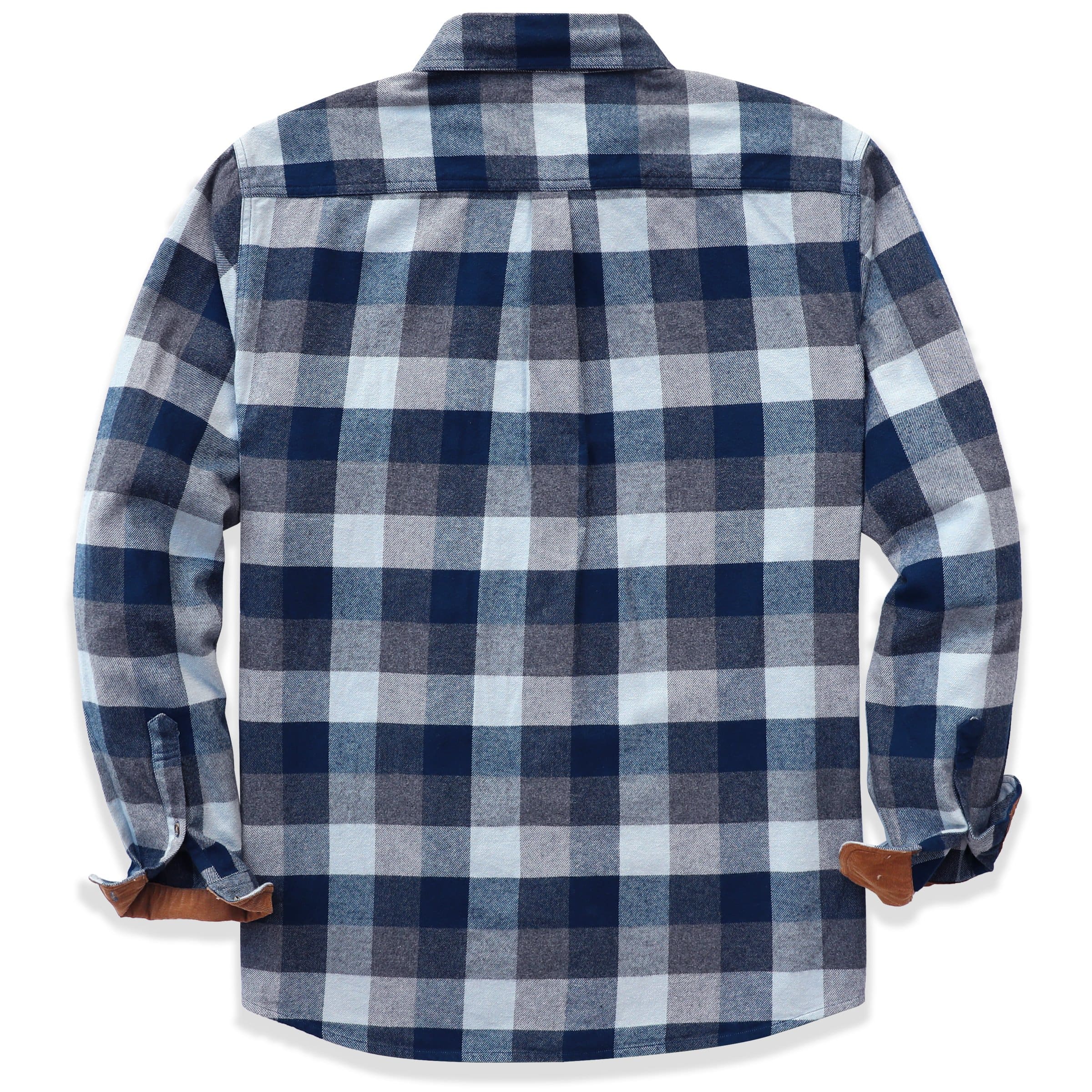 Herren Mittelschweres Flanellhemd, Langarm, lässig, Button-Down, gebürstetes Hemd aus 100 % Baumwolle #1027