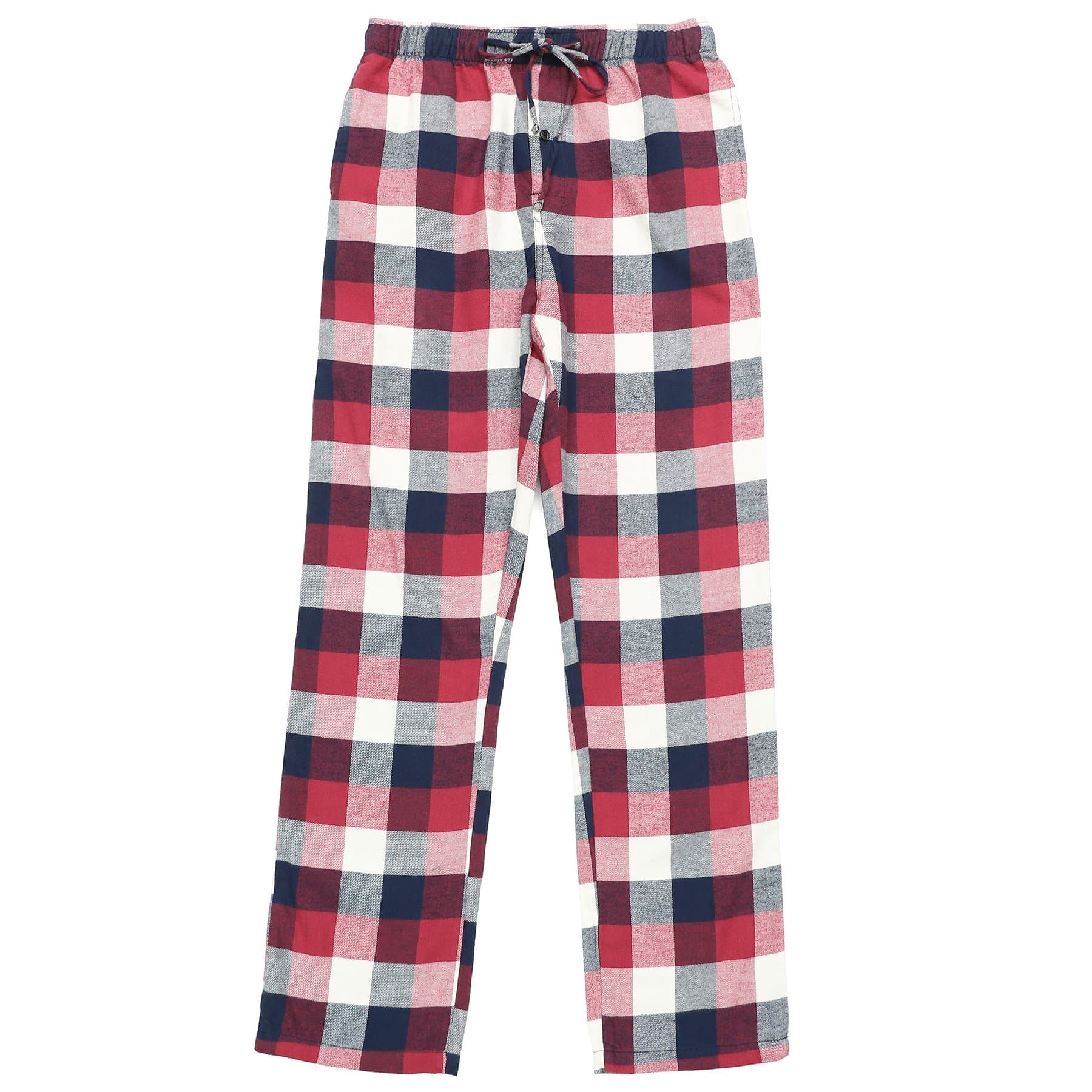 Pyjama en flanelle de coton à carreaux, pantalon de nuit et de détente, bas de pyjama avec poches et braguette boutonnée #3012