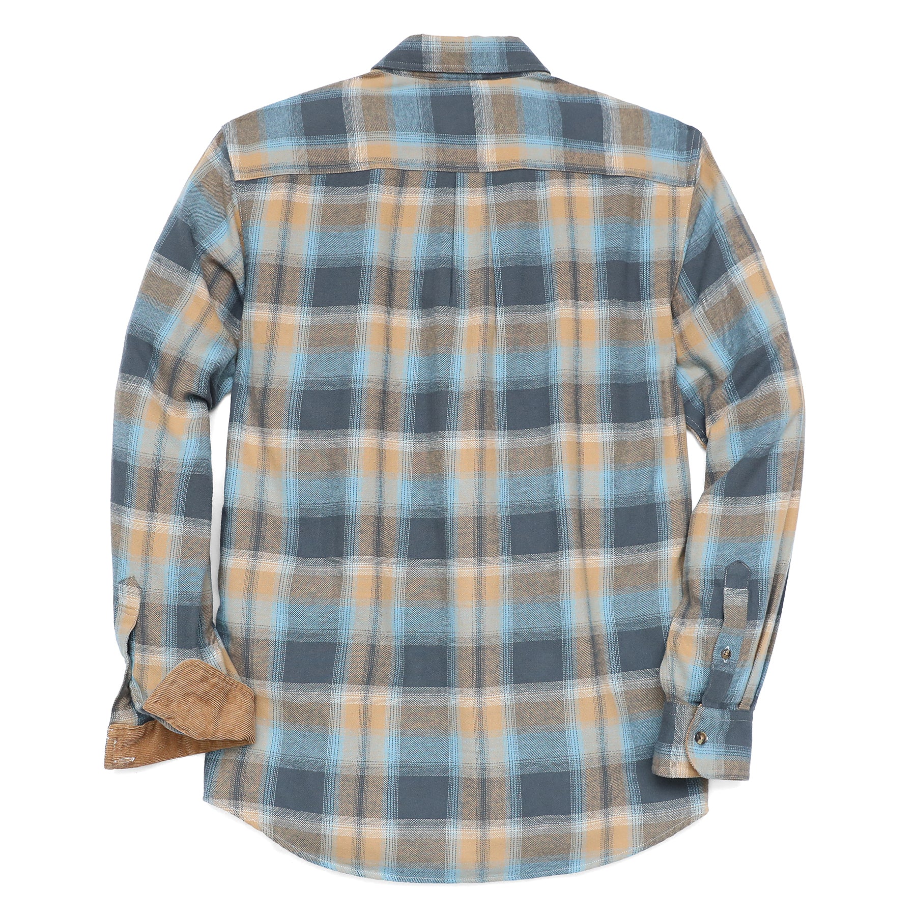 Mens Midweight Flannel Shirts Long Sleeve Casual Button Down Brushed 100% Cotton Shirt#1011
