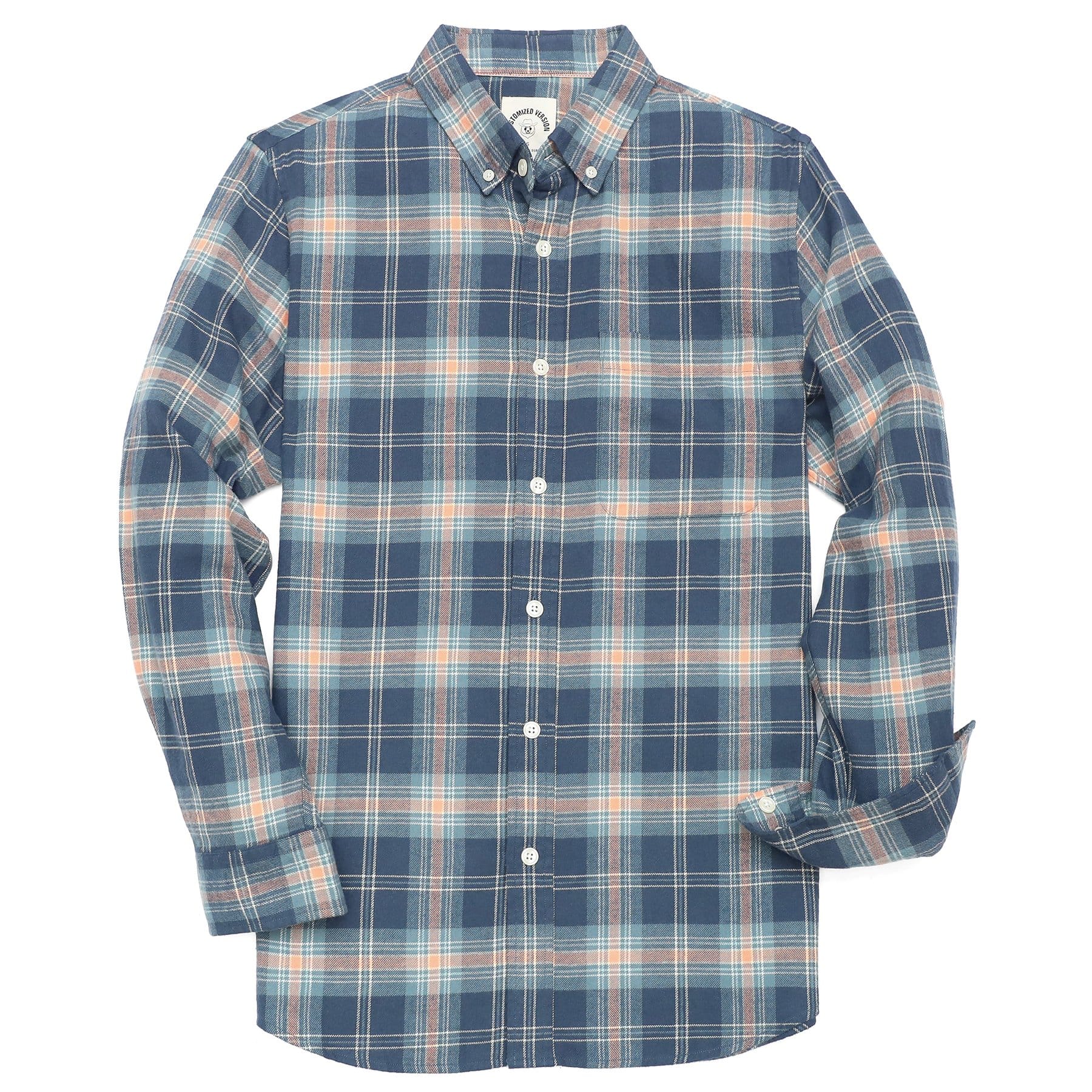Herren Kariertes Flanell Langarmhemd #0319