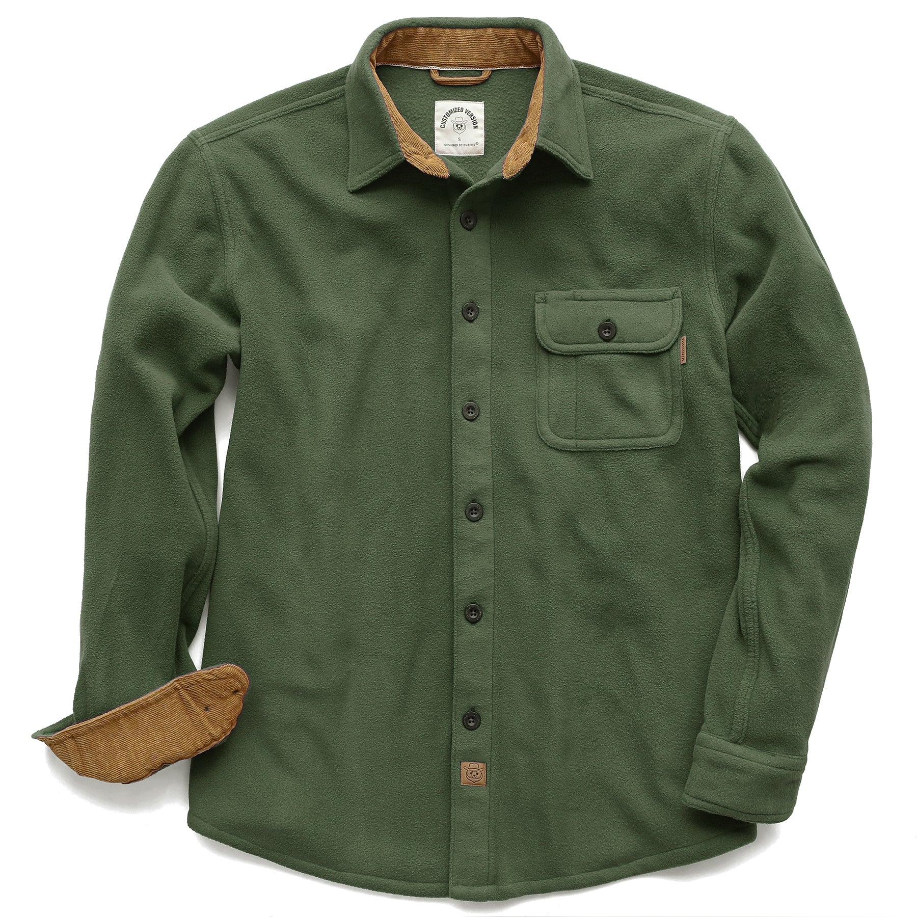Mens Long Sleeve Fleece Shirt Casual Button Down Light-in-weight Shirt #0241