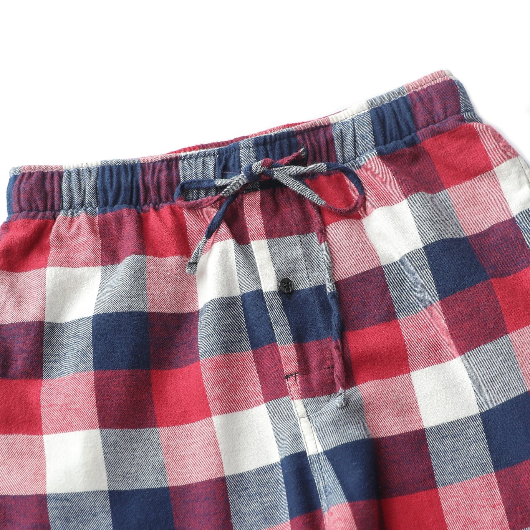 Pyjama en flanelle de coton à carreaux, pantalon de nuit et de détente, bas de pyjama avec poches et braguette boutonnée #3012