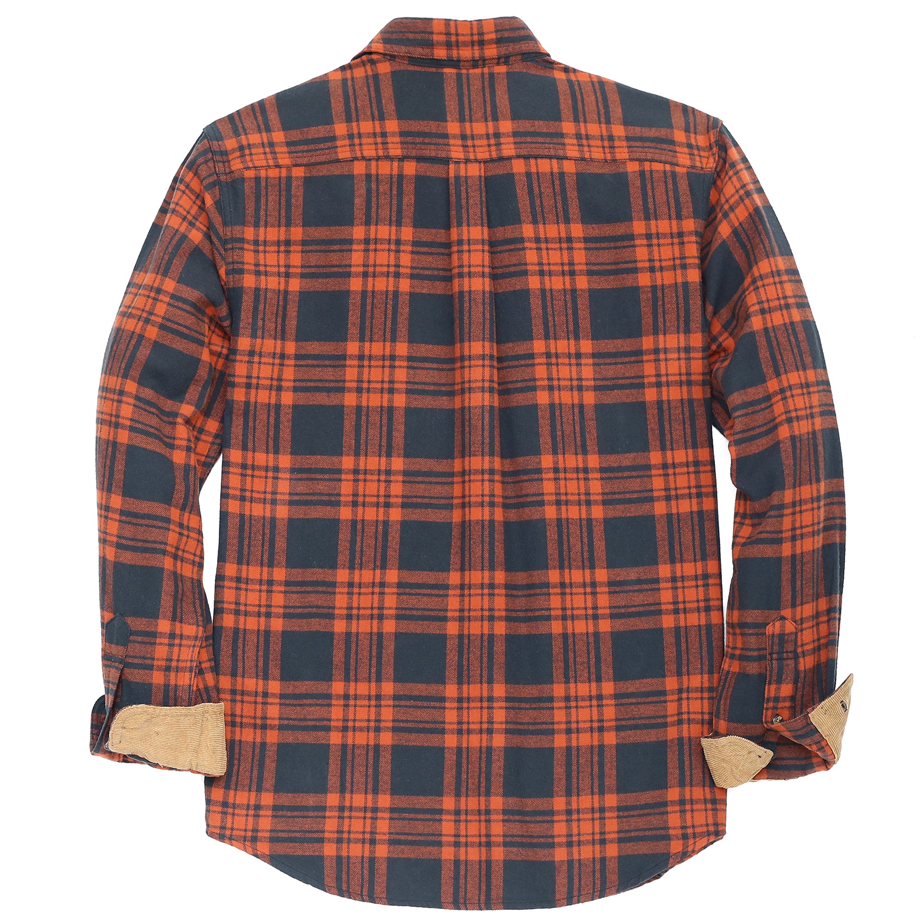 Mens Midweight Flannel Shirts Long Sleeve Casual Button Down Brushed 100% Cotton Shirt#1016