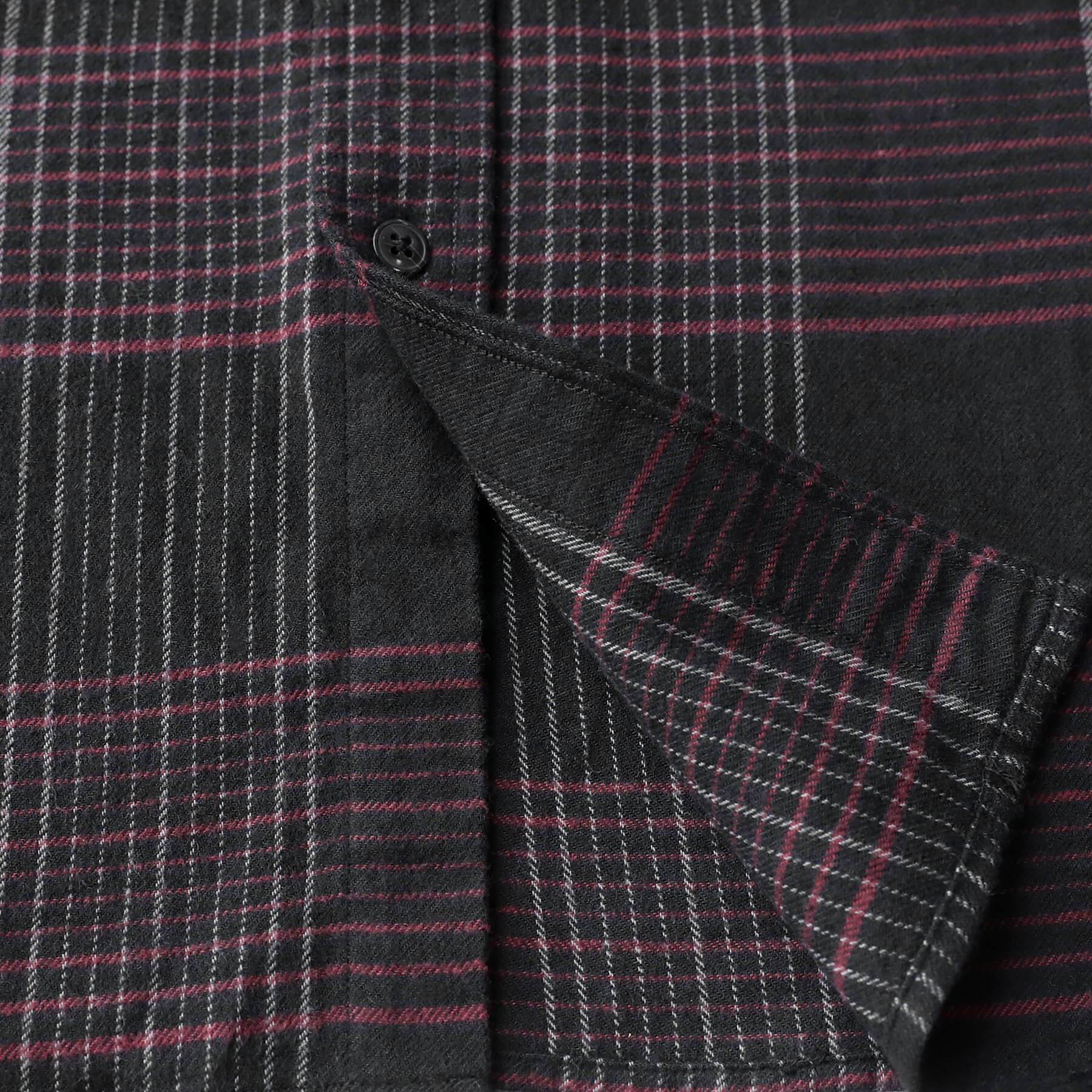 Herren Kariertes Flanell Langarmhemd #0321