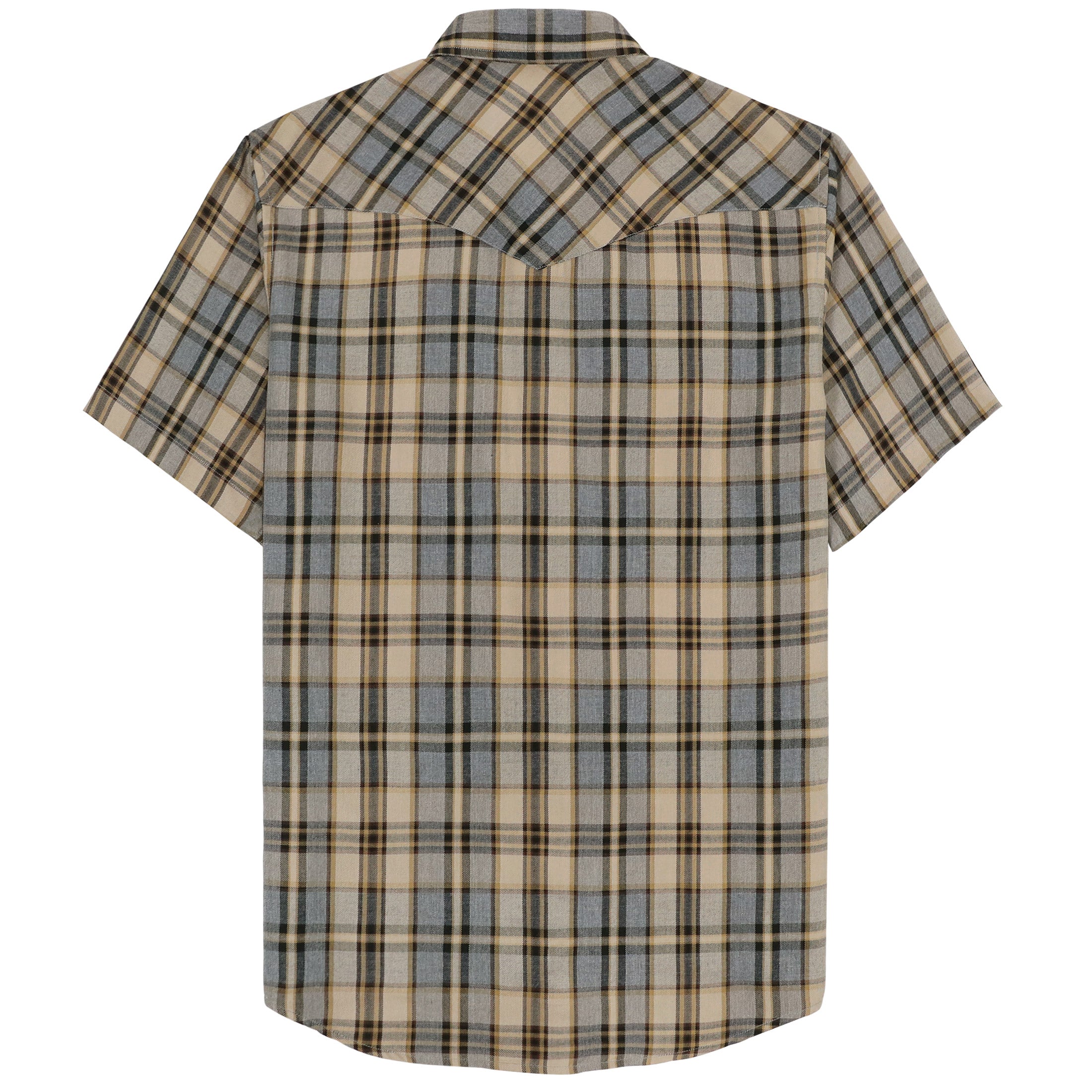 Chemises à carreaux à manches courtes en fibre de bambou Dubinik® pour hommes, style cowboy occidental, style vintage décontracté, avec boutons-pression nacrés, #29901