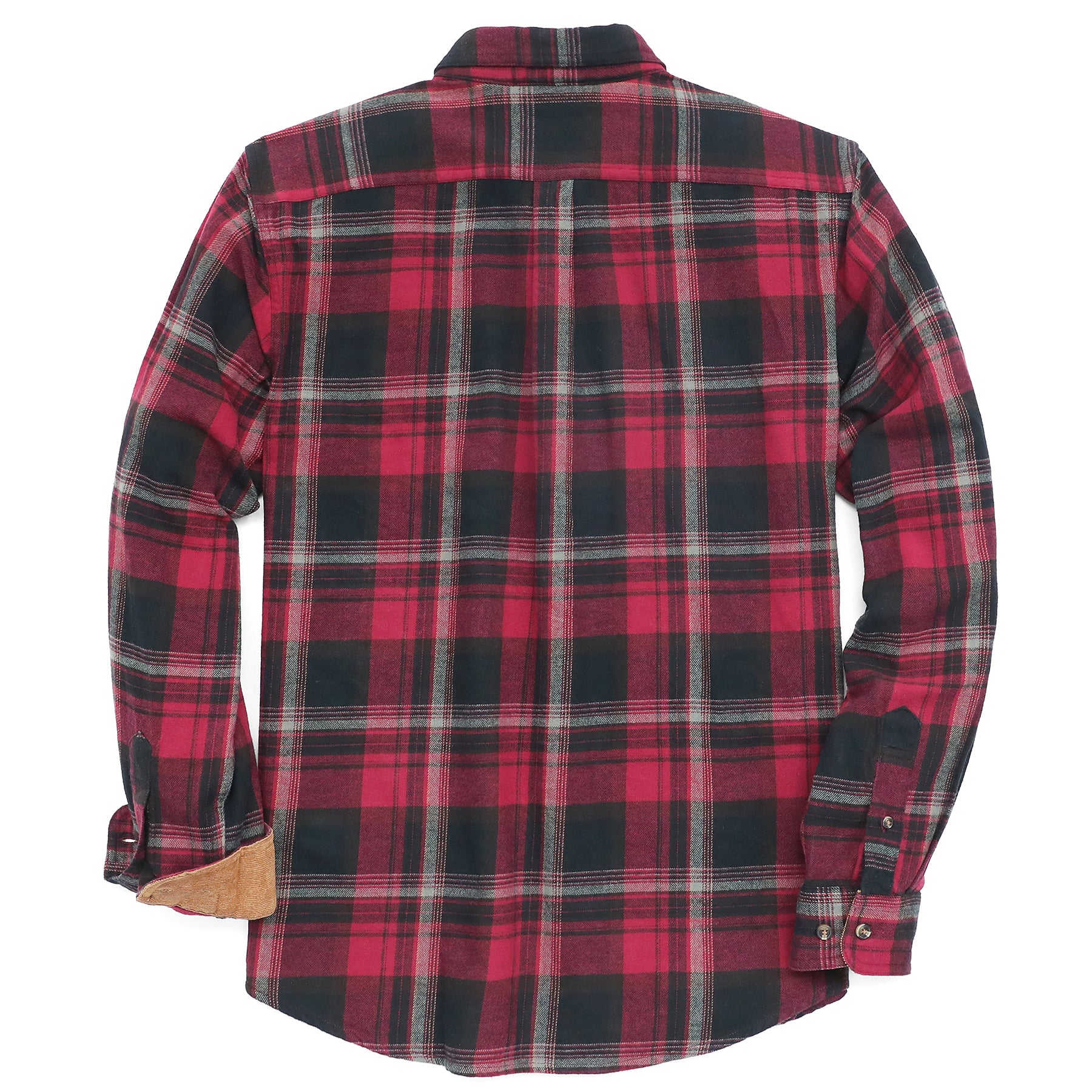 Mens Midweight Flannel Shirts Long Sleeve Casual Button Down Brushed 100% Cotton Shirt#1001