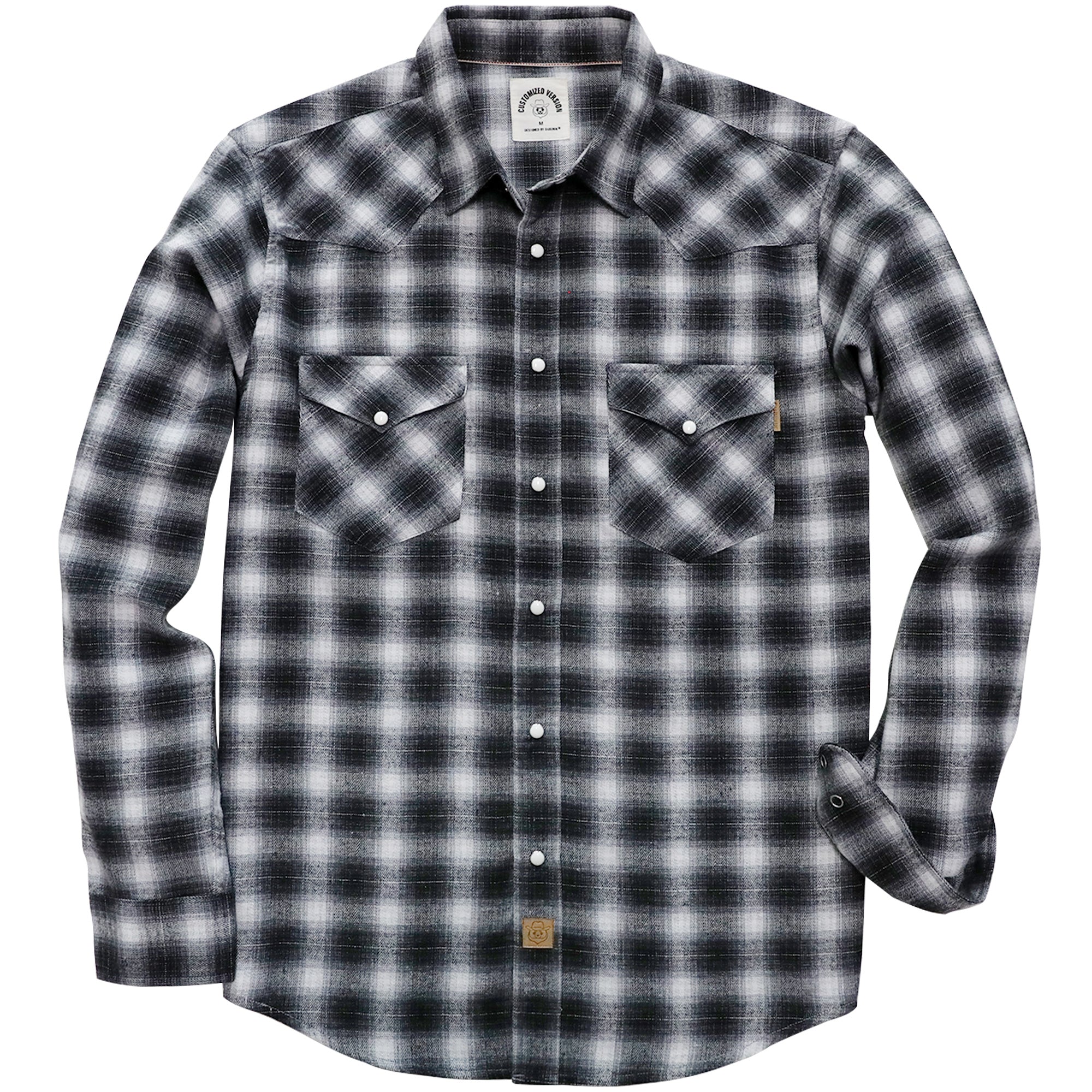 Mens Flannel Long Sleeve Pearl Snap Buttons Western Cowboy Vintage Casual Shirts #2819
