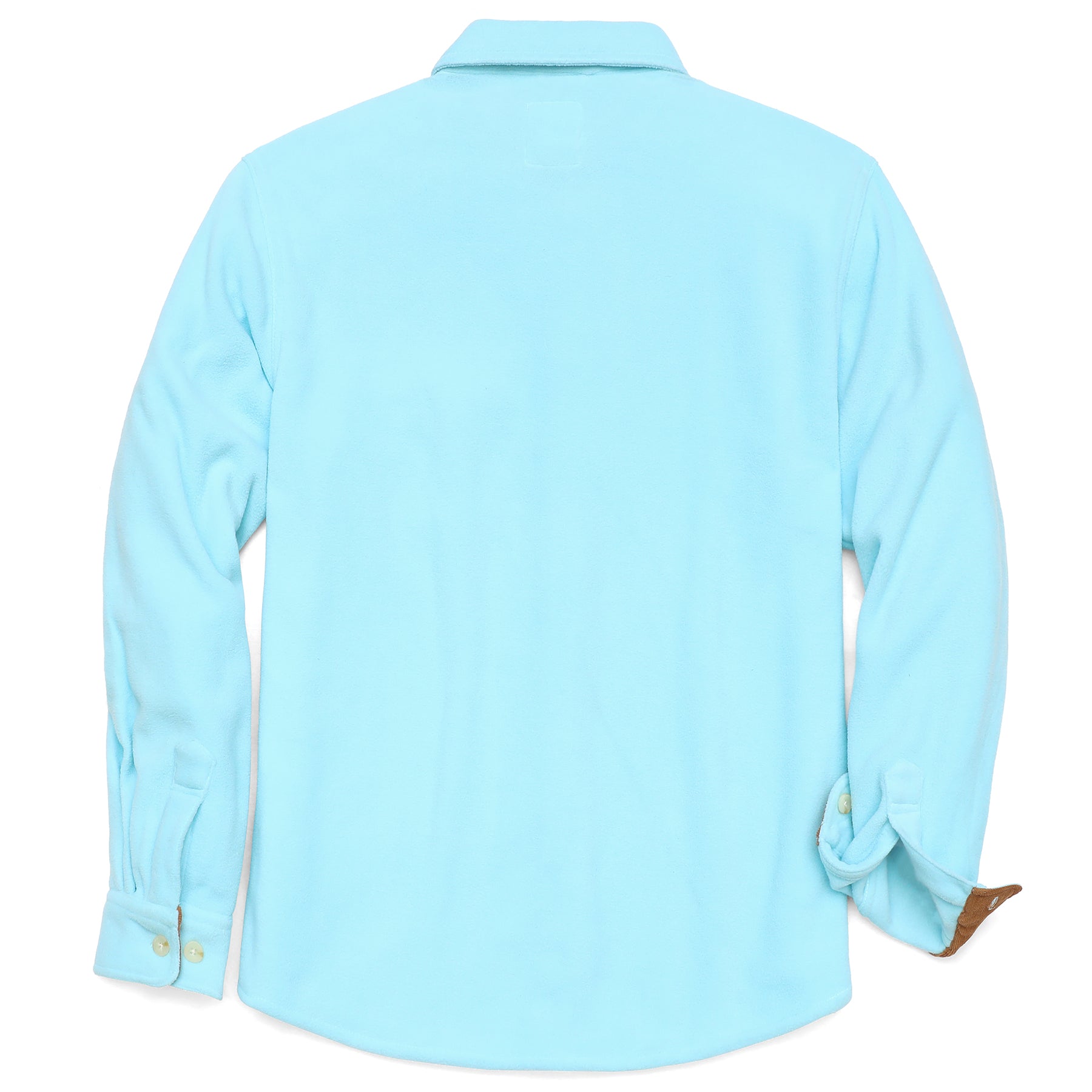Mens Long Sleeve Fleece Shirt Casual Button Down Light-in-weight Shirt #0243