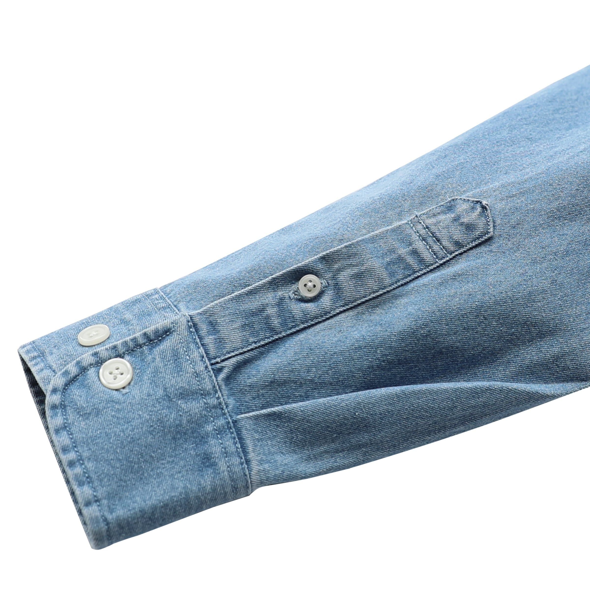 Herren Langarm-Jeanshemd aus Baumwolle #4501