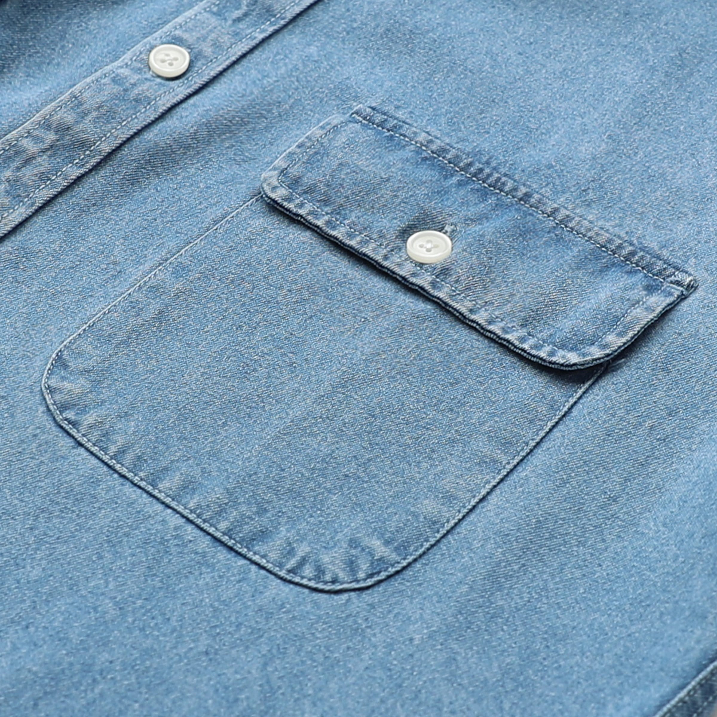 Herren Langarm-Jeanshemd aus Baumwolle #4501