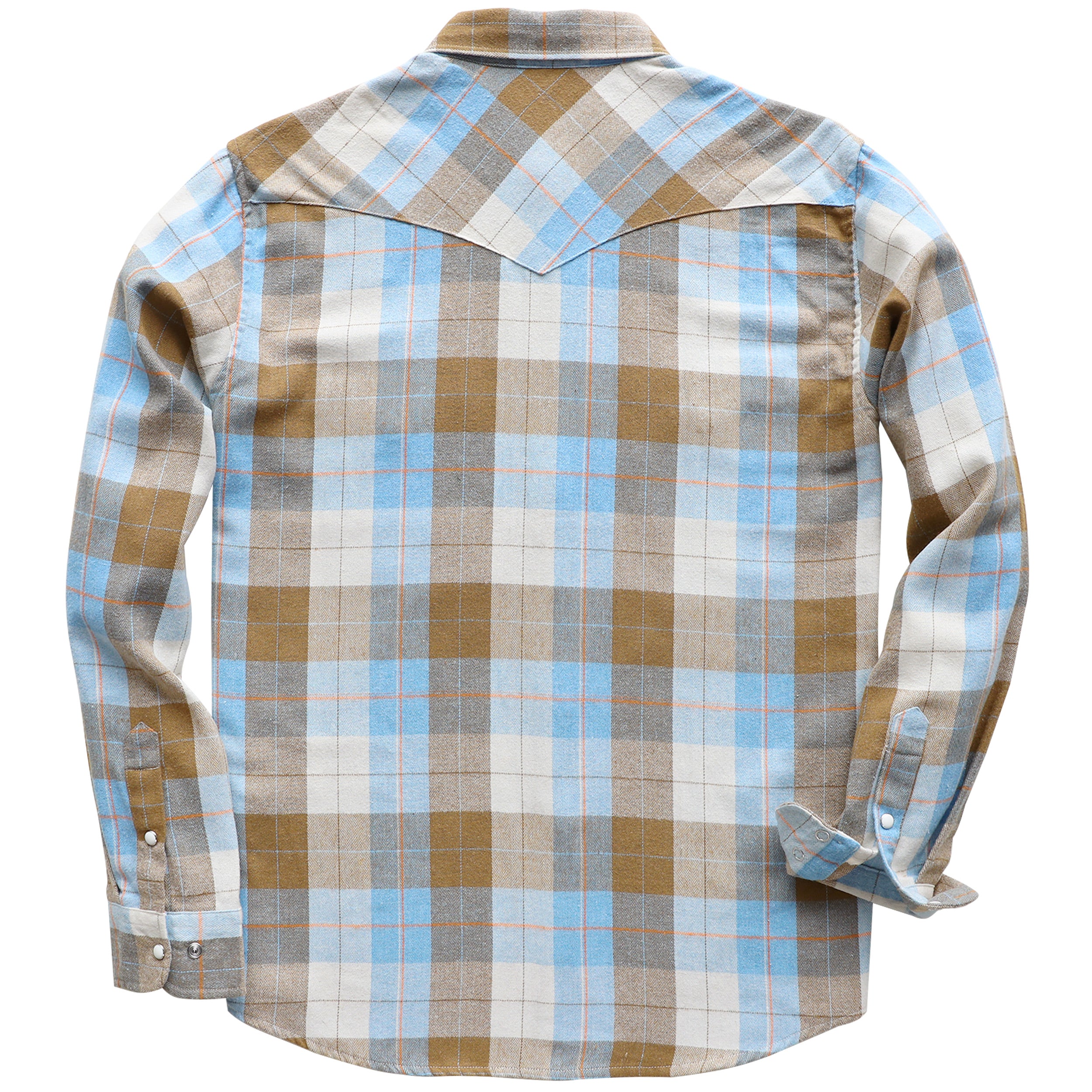 Mens Flannel Long Sleeve Pearl Snap Buttons Western Cowboy Vintage Casual Shirts #2821