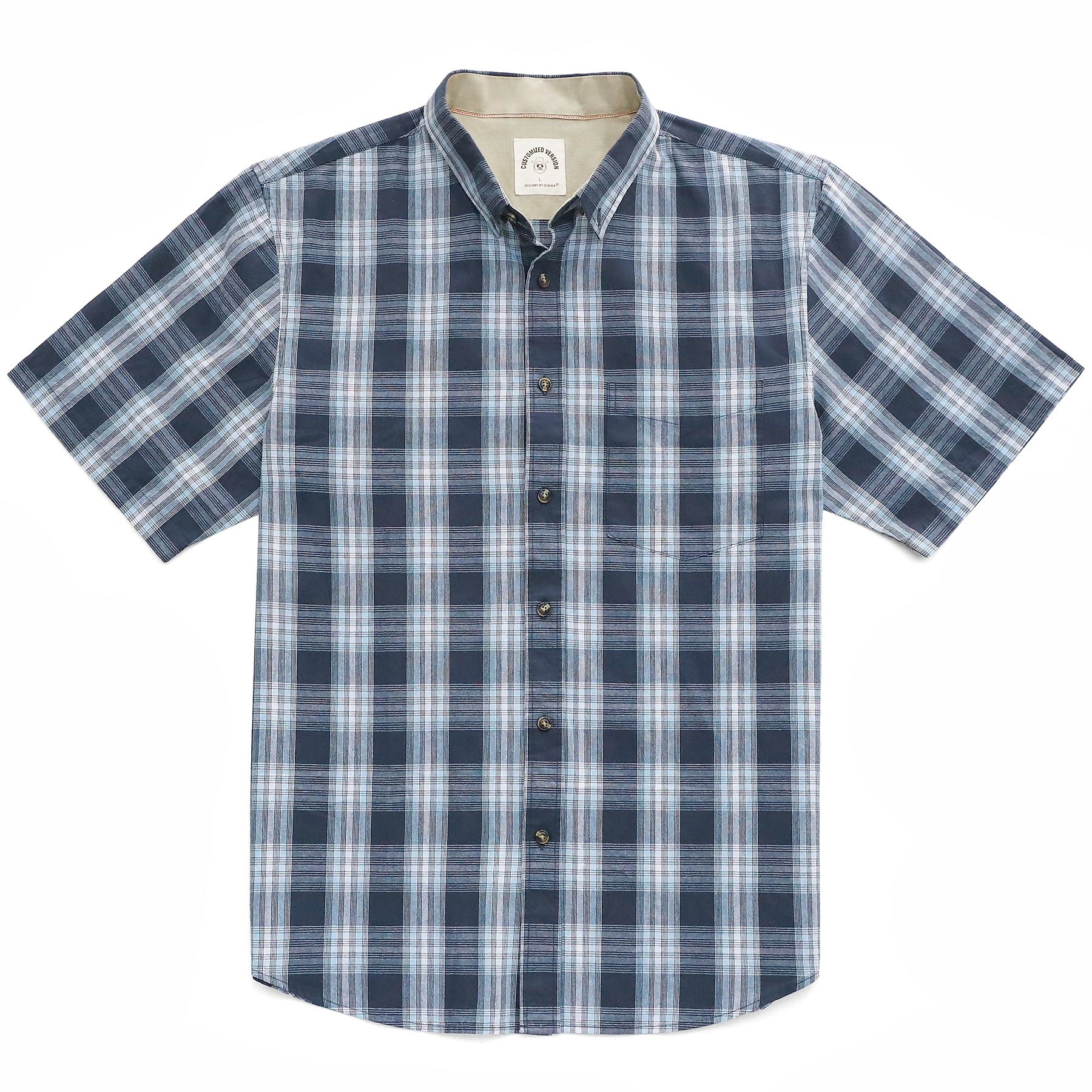 Men's casual short-sleeved cotton shirt #0014