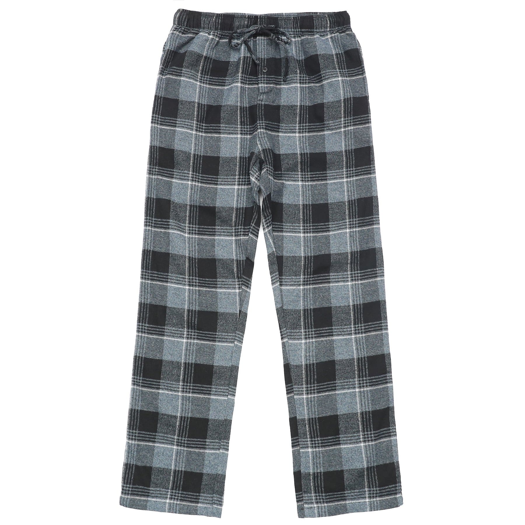 Pyjama en flanelle de coton à carreaux, pantalon de nuit et de détente, bas de pyjama avec poches et braguette boutonnée #3002