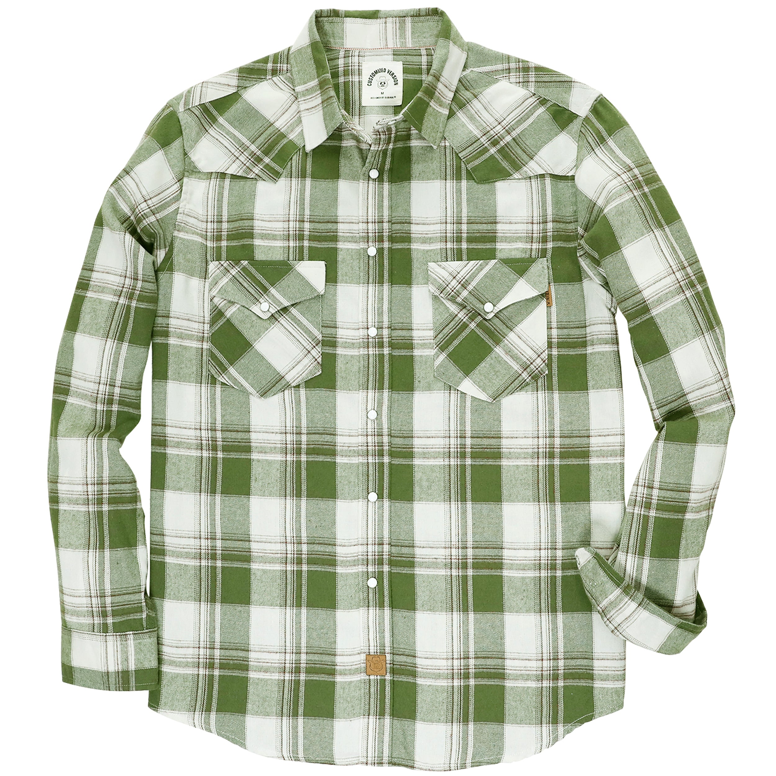 Mens Flannel Long Sleeve Pearl Snap Buttons Western Cowboy Vintage Casual Shirts #2815