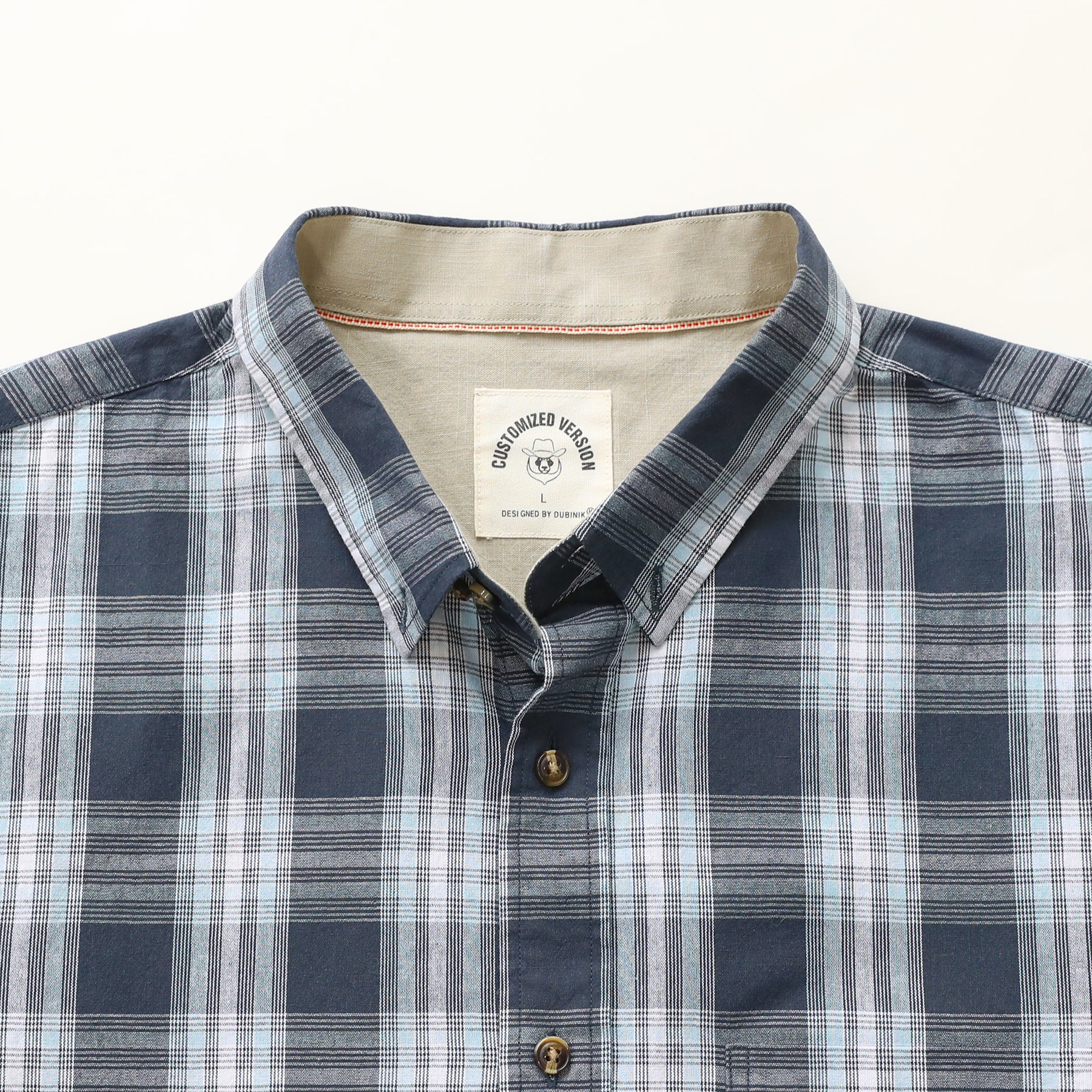 Men's casual short-sleeved cotton shirt #0014