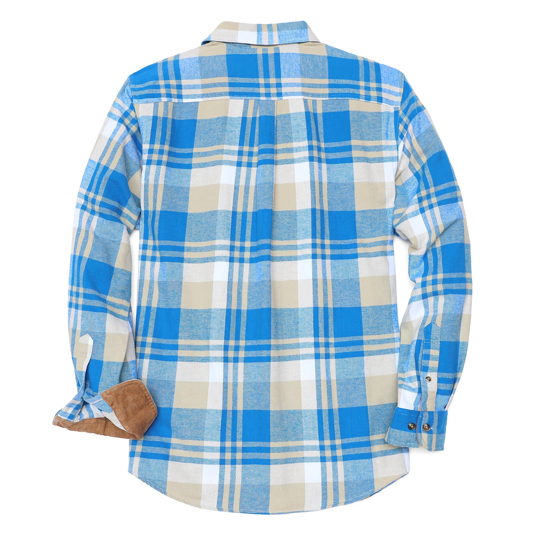 Mens Midweight Flannel Shirts Long Sleeve Casual Button Down Brushed 100% Cotton Shirt#1009