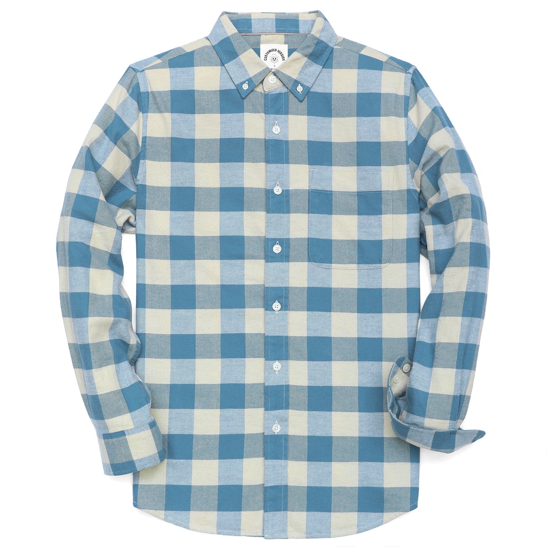 Herren Kariertes Flanell Langarmhemd #0325