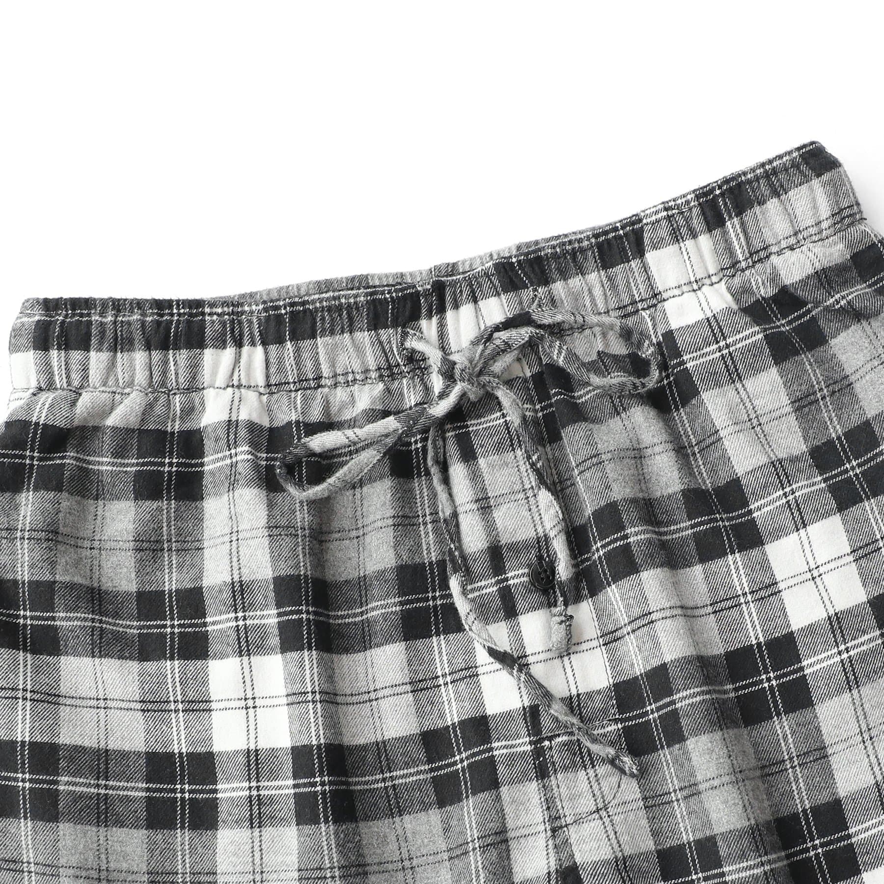 Pyjama en flanelle de coton à carreaux, pantalon de nuit et de détente, bas de pyjama avec poches et braguette boutonnée #3013