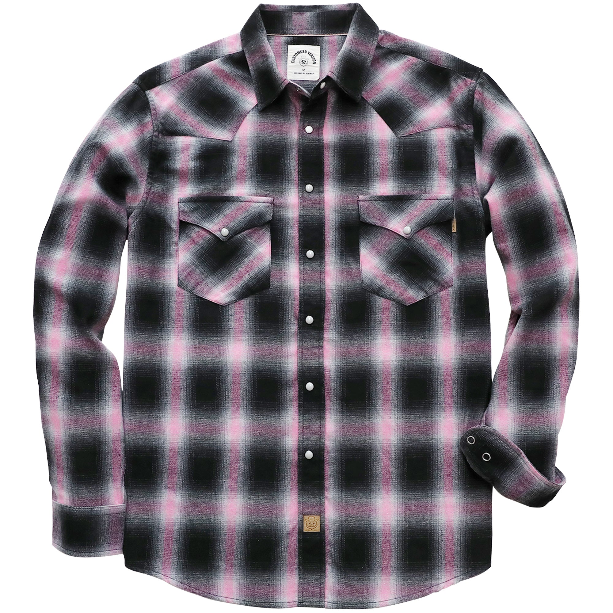 Mens Flannel Long Sleeve Pearl Snap Buttons Western Cowboy Vintage Casual Shirts #2820