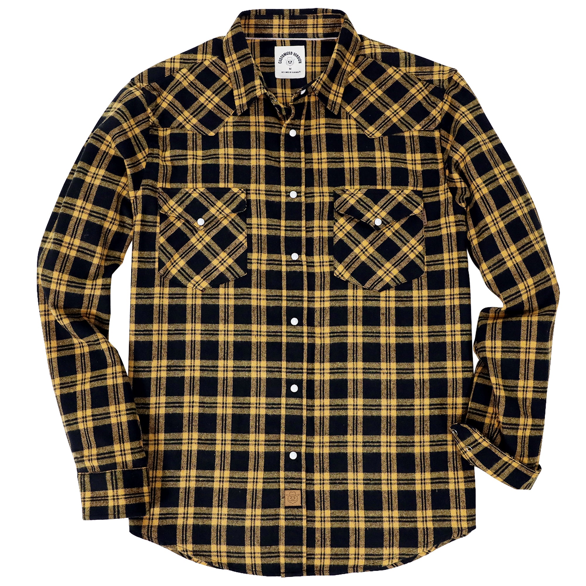 Mens Flannel Long Sleeve Pearl Snap Buttons Western Cowboy Vintage Casual Shirts #2806