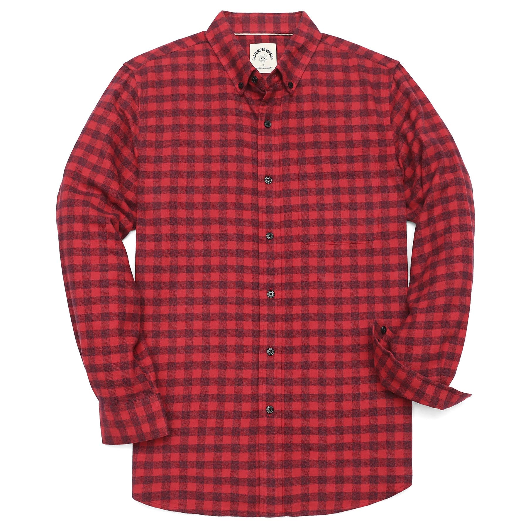 Herren Kariertes Flanell Langarmhemd #0307