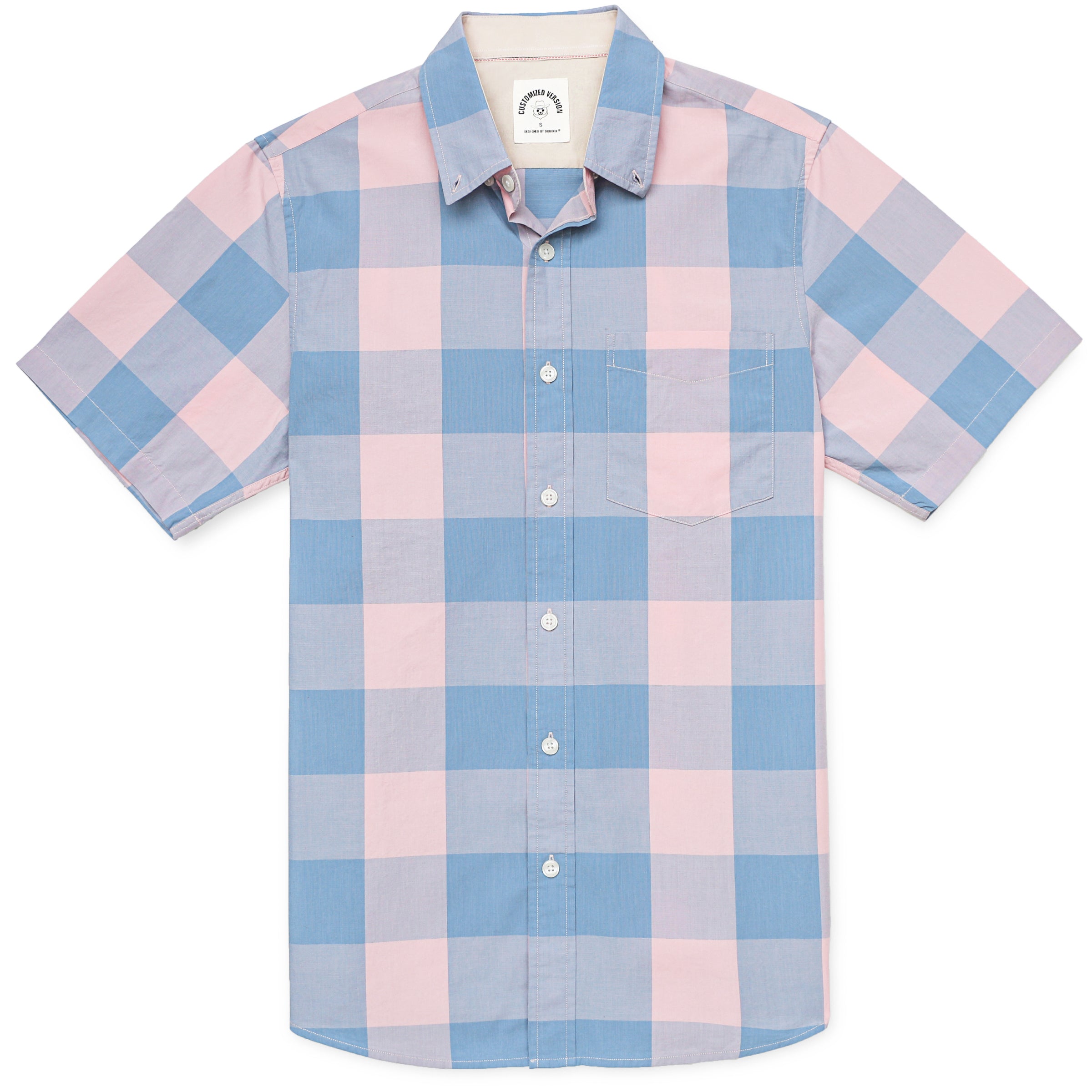 Men's casual short-sleeved cotton shirt #0025