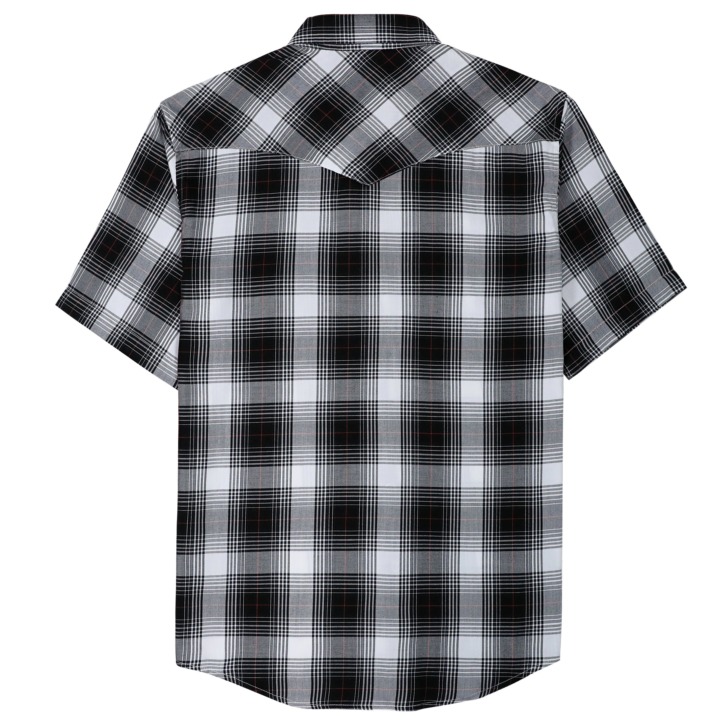 Chemises à carreaux à manches courtes en fibre de bambou Dubinik® pour hommes, style cowboy occidental, style vintage décontracté, avec boutons-pression nacrés, #2911