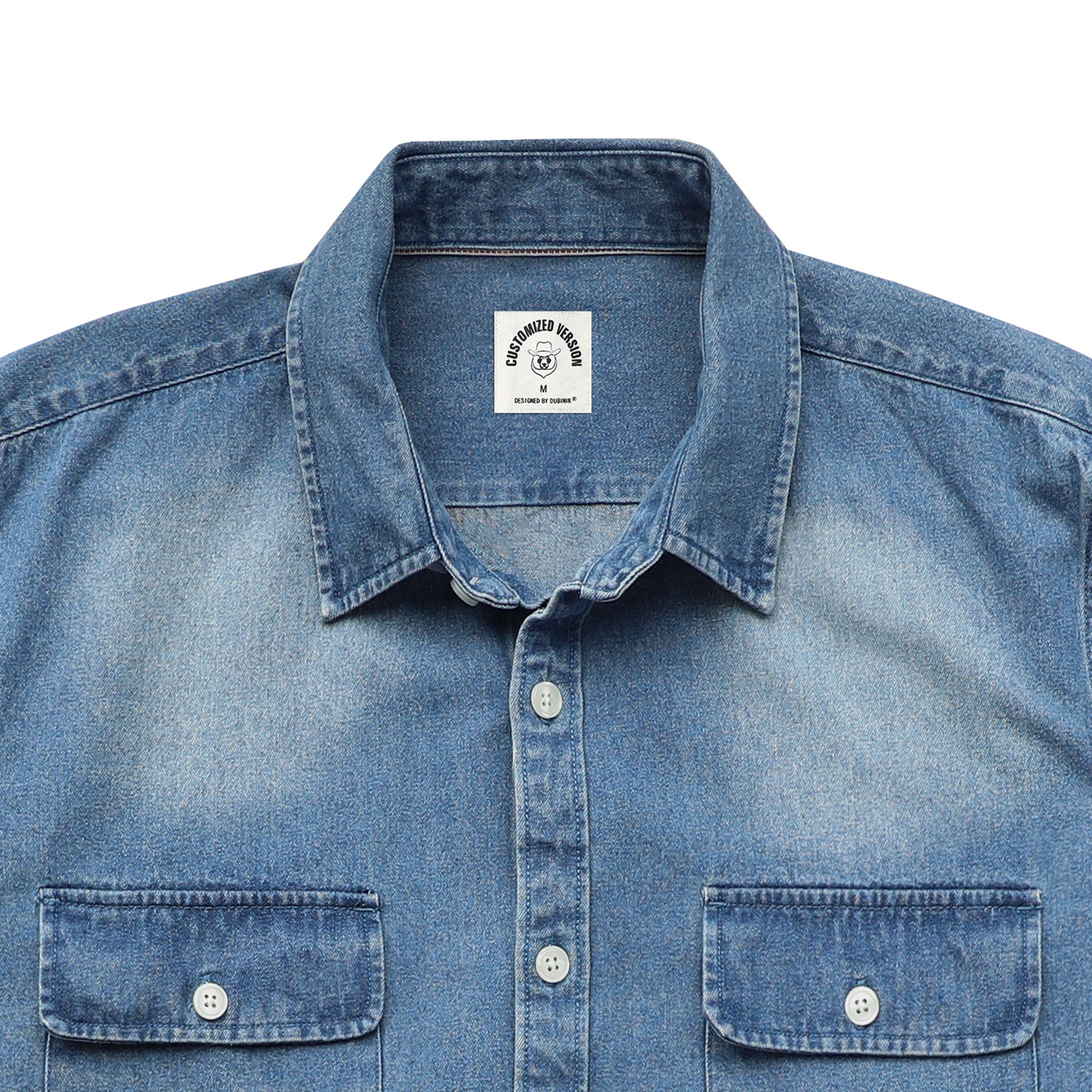 Men's cotton long sleeve denim shirt #4502