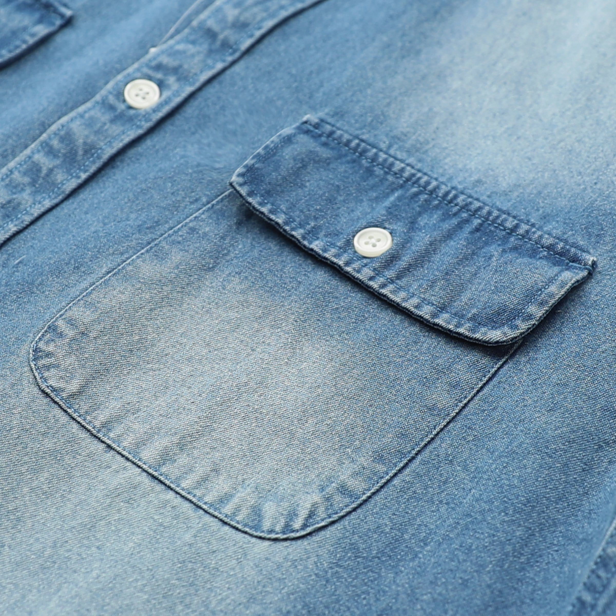 Men's cotton long sleeve denim shirt #4502
