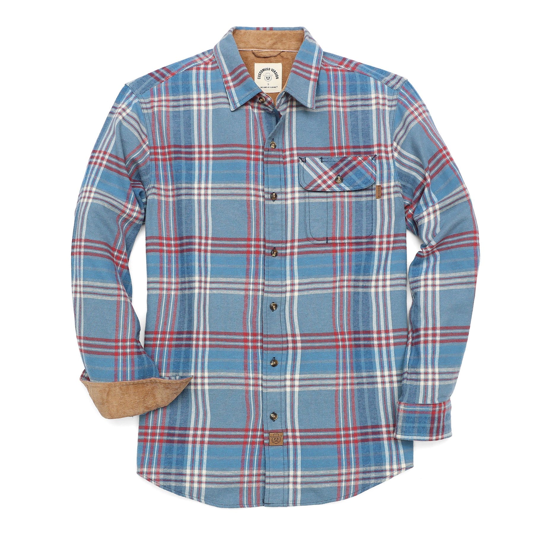 Mens Midweight Flannel Shirts Long Sleeve Casual Button Down Brushed 100% Cotton Shirt#1021