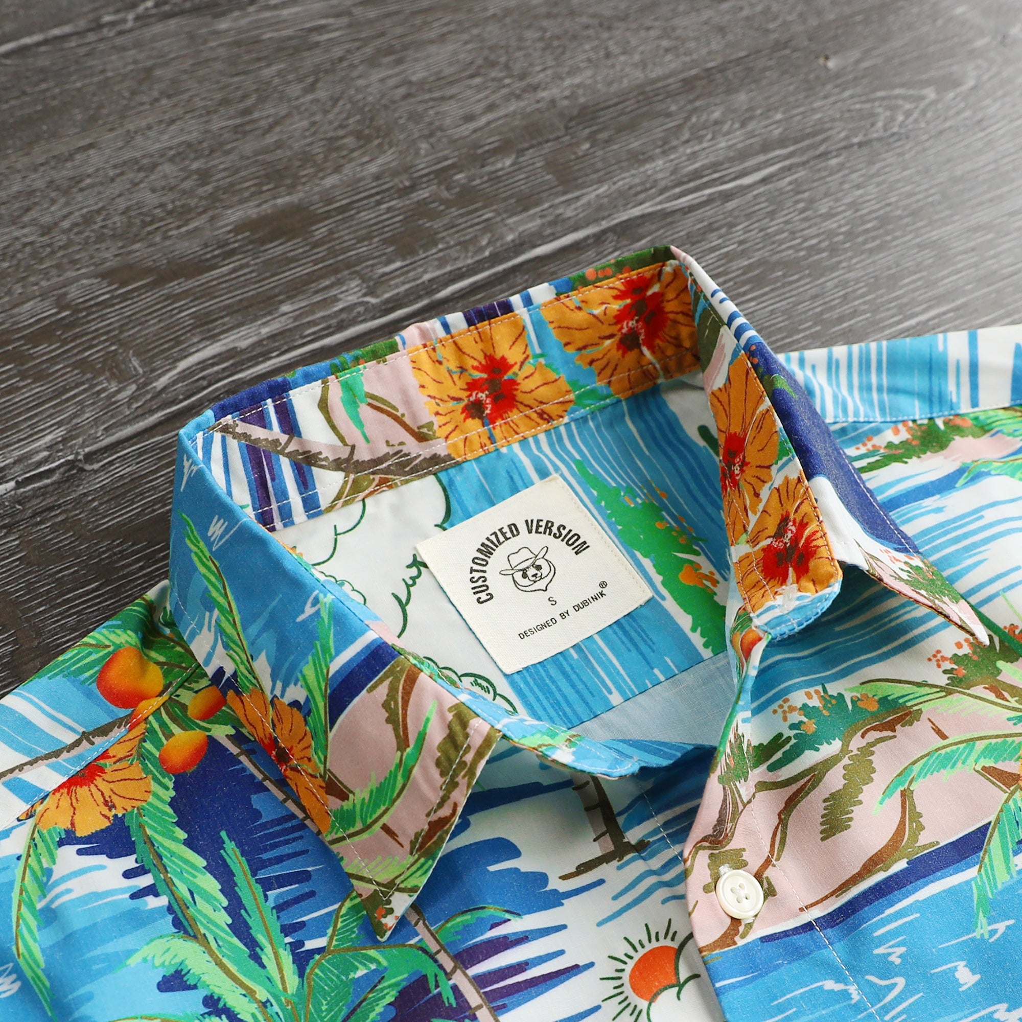 tropical dress shirts for men Hpapadks Summer Shirts for Men Beach Hawaii Tropical Print Short Sleeve Lapel Button Down Blouses Mens Dress Shirts Dark Blue L