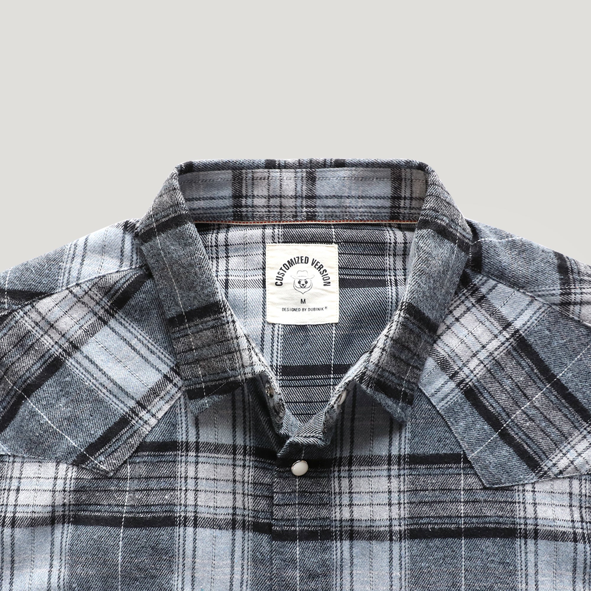 Mens Flannel Long Sleeve Pearl Snap Buttons Western Cowboy Vintage Casual Shirts #2813