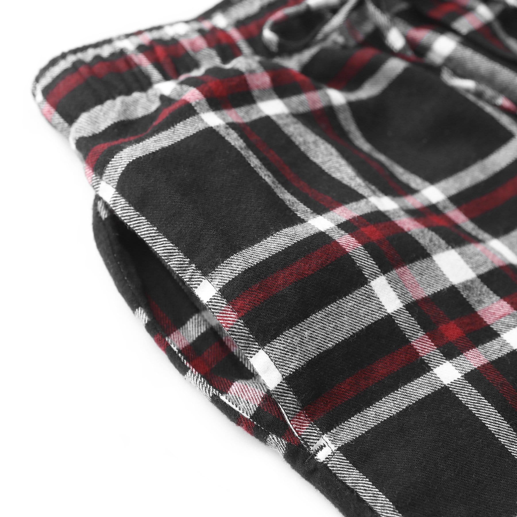Pyjama en flanelle de coton à carreaux, pantalon de nuit et de détente, bas de pyjama avec poches et braguette boutonnée #3009