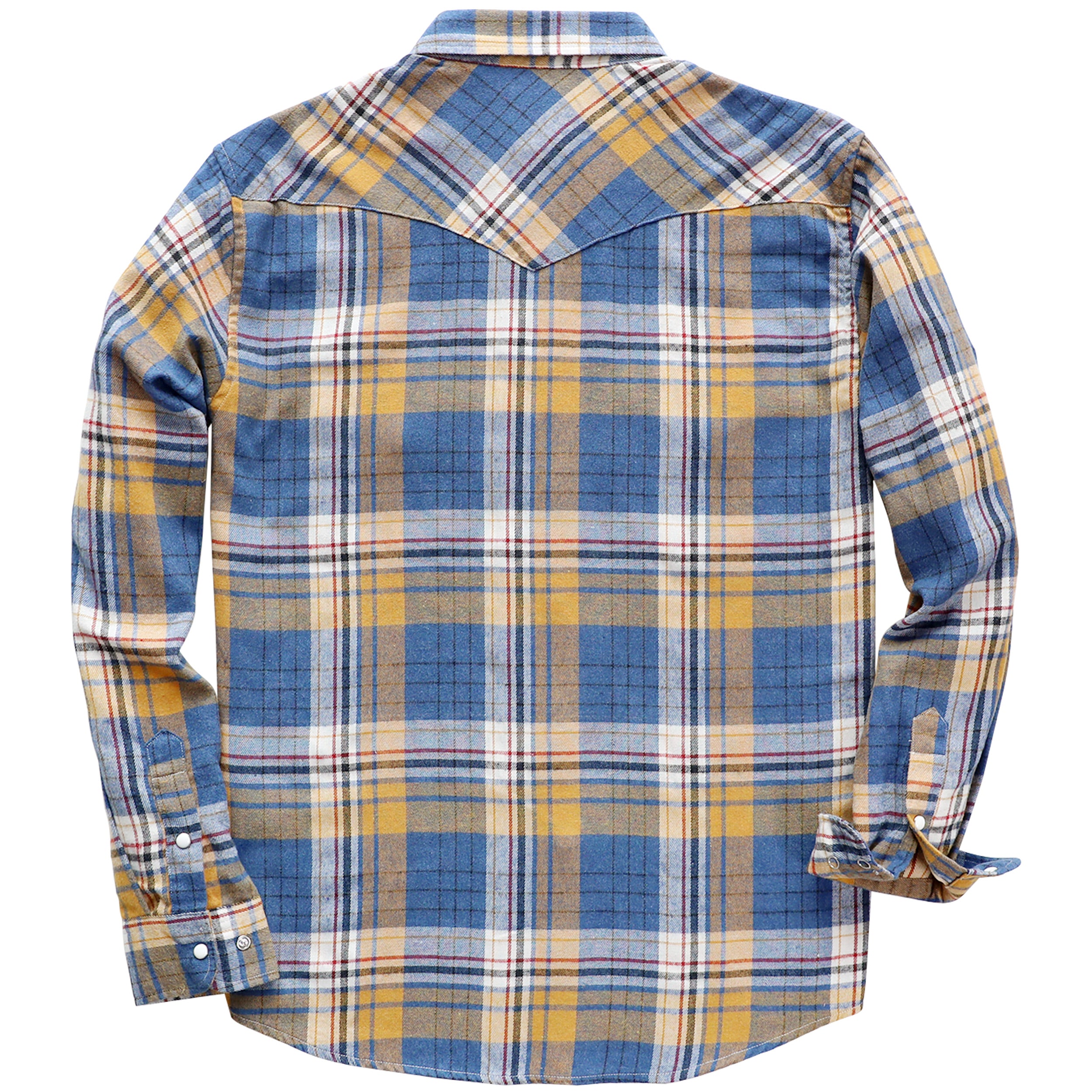 Mens Flannel Long Sleeve Pearl Snap Buttons Western Cowboy Vintage Casual Shirts #2822
