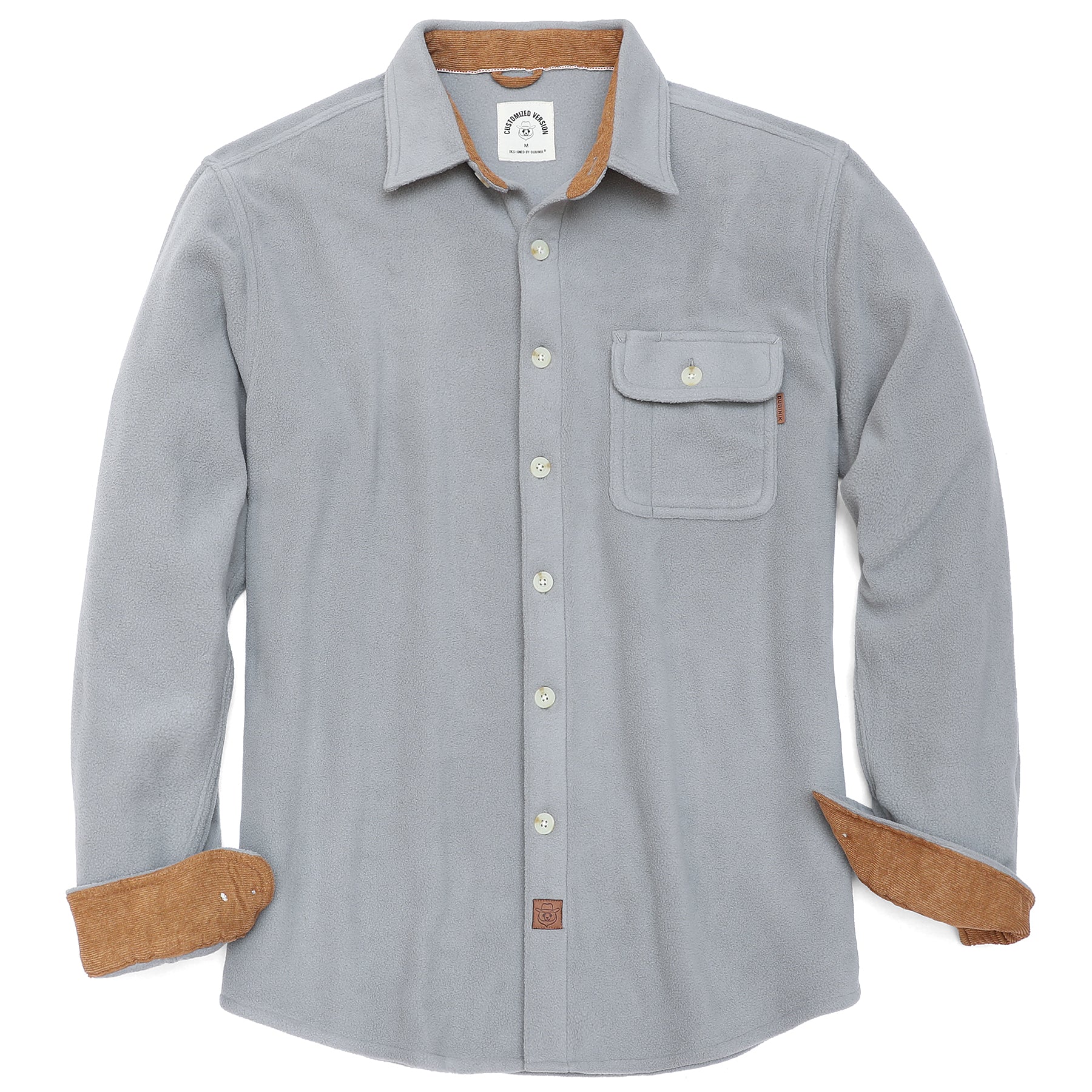 Mens Long Sleeve Fleece Shirt Casual Button Down Light-in-weight Shirt #1805
