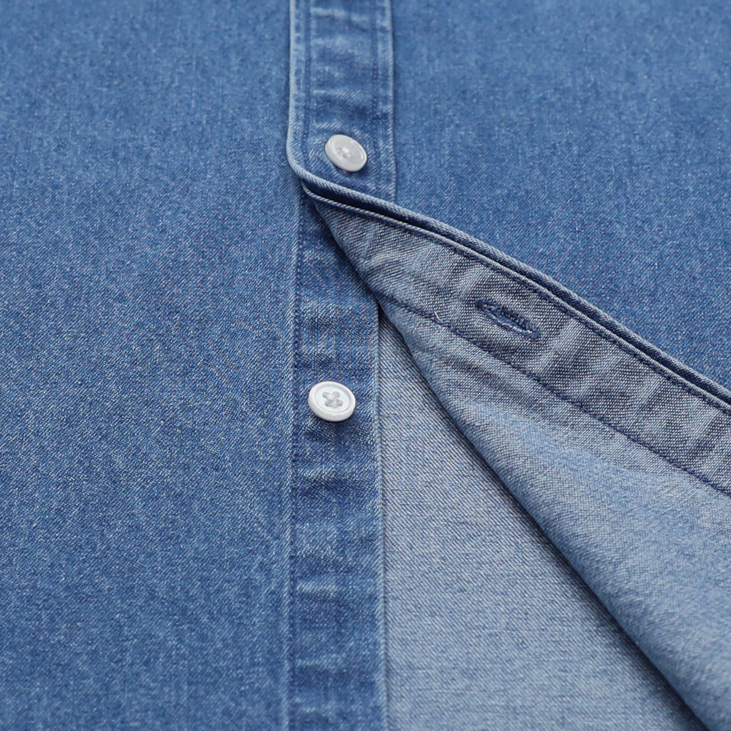 Mens Denim Button Down Shirt Cotton Regular Fit Casual Work Shirts #4504