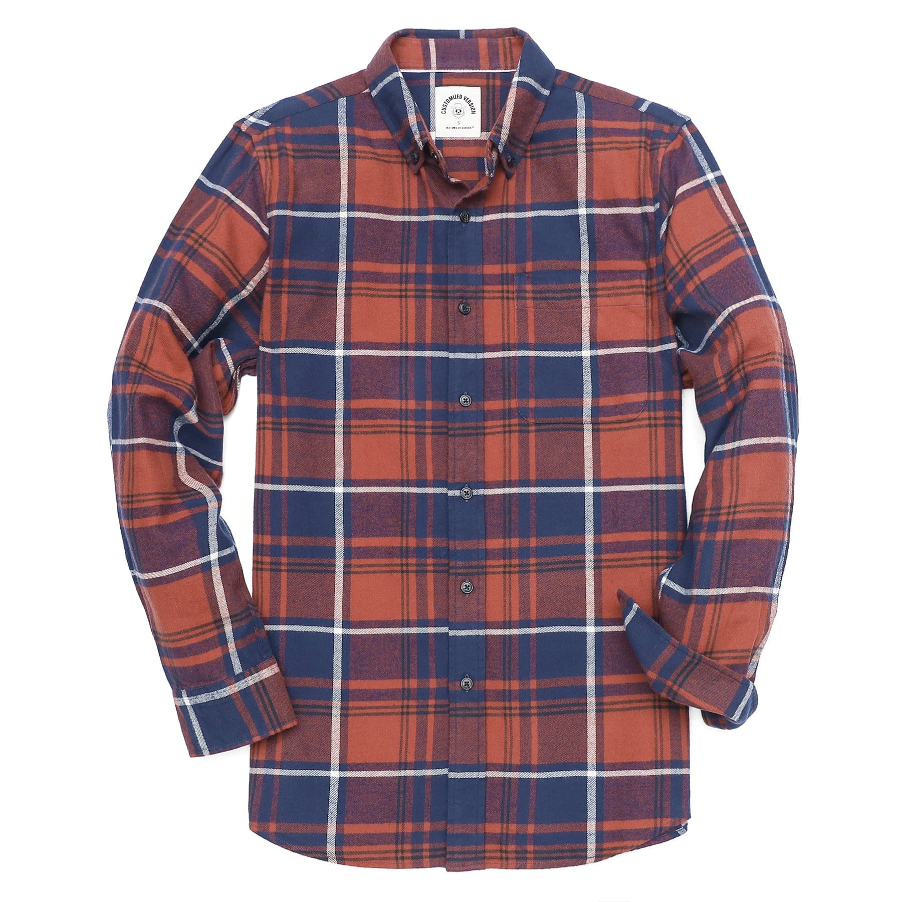 Herren Kariertes Flanell Langarmhemd #0310