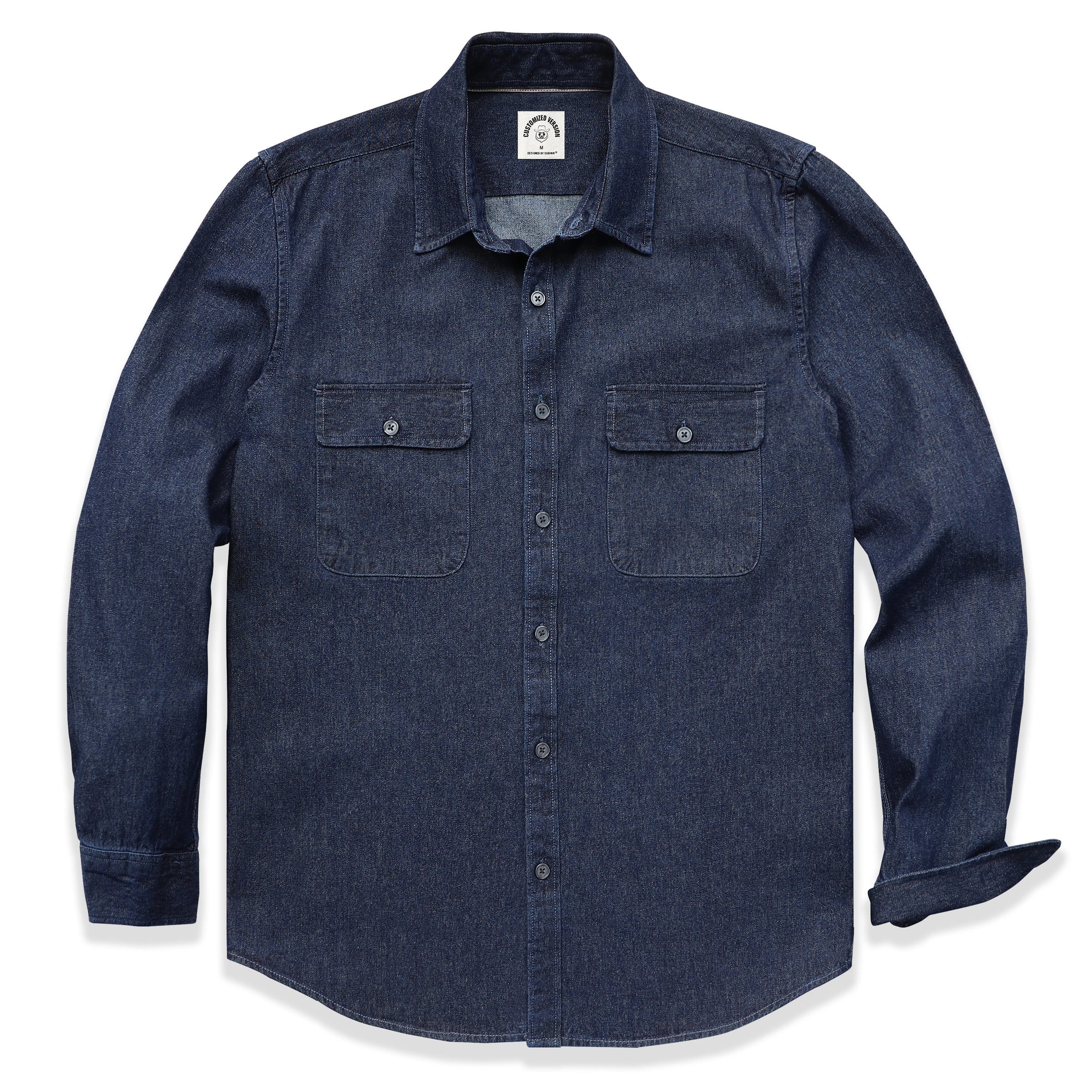 Chemise en jean à manches longues en coton pour homme #4500