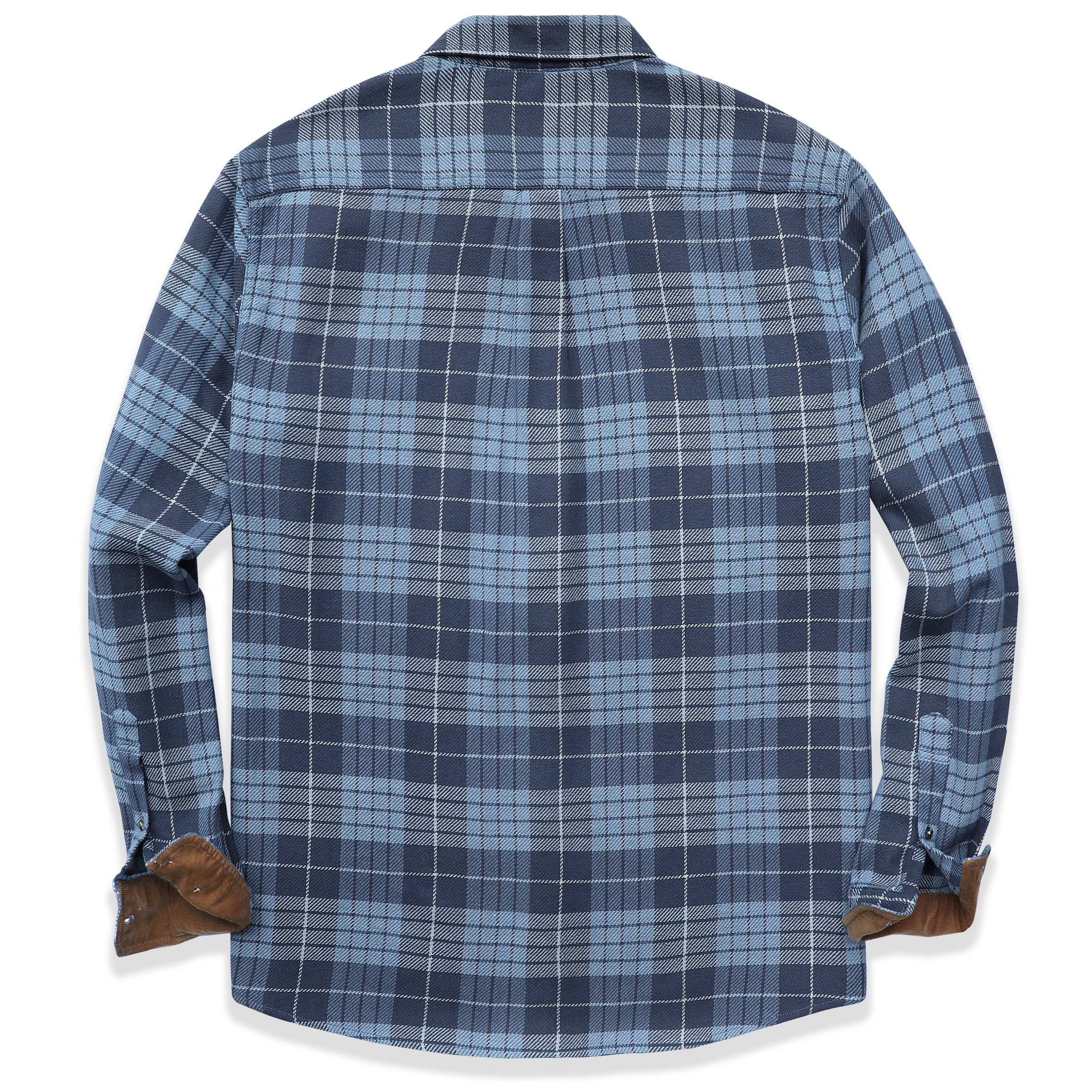 Mens Midweight Flannel Shirts Long Sleeve Casual Button Down Brushed 100% Cotton Shirt#10110