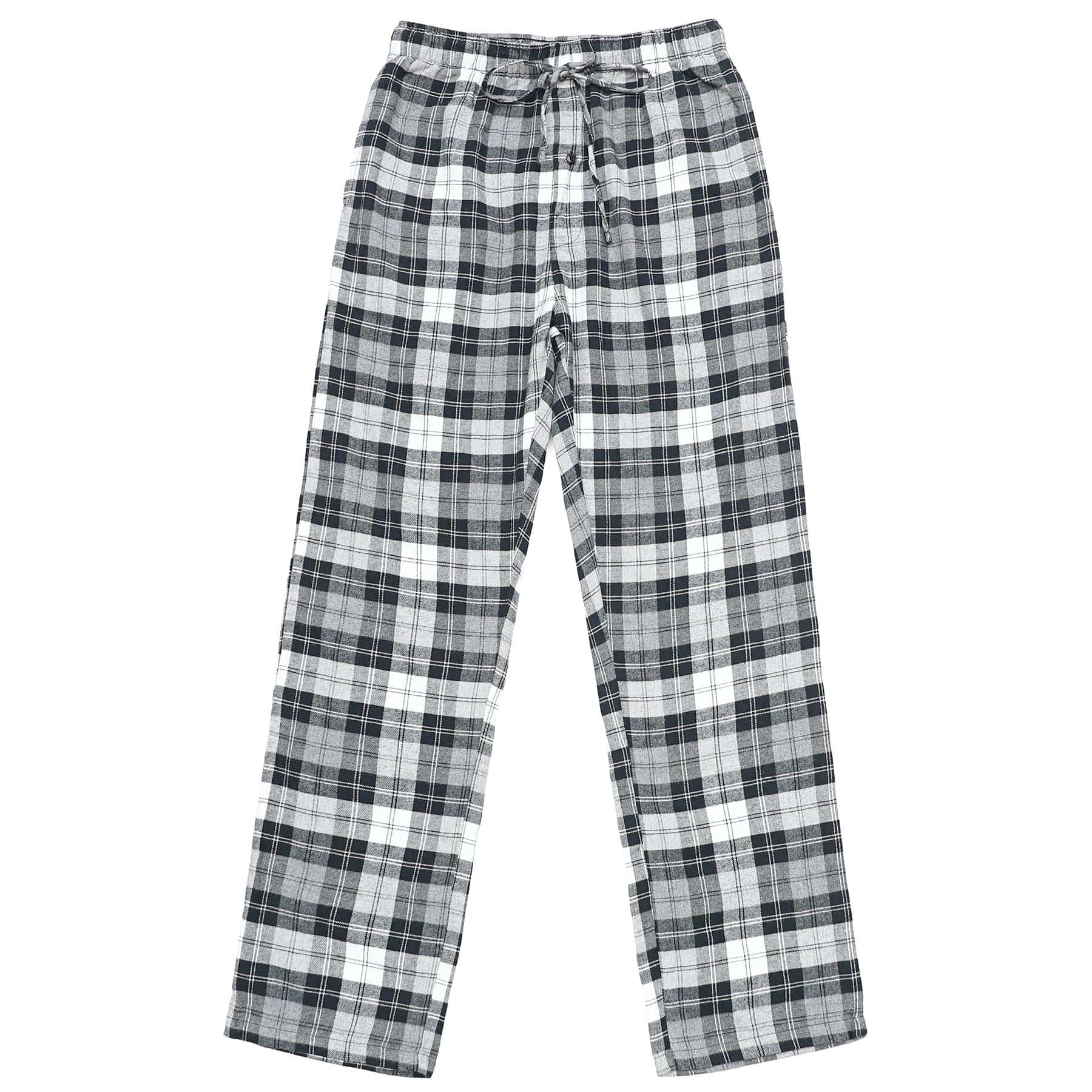 Pyjama en flanelle de coton à carreaux, pantalon de nuit et de détente, bas de pyjama avec poches et braguette boutonnée #3013