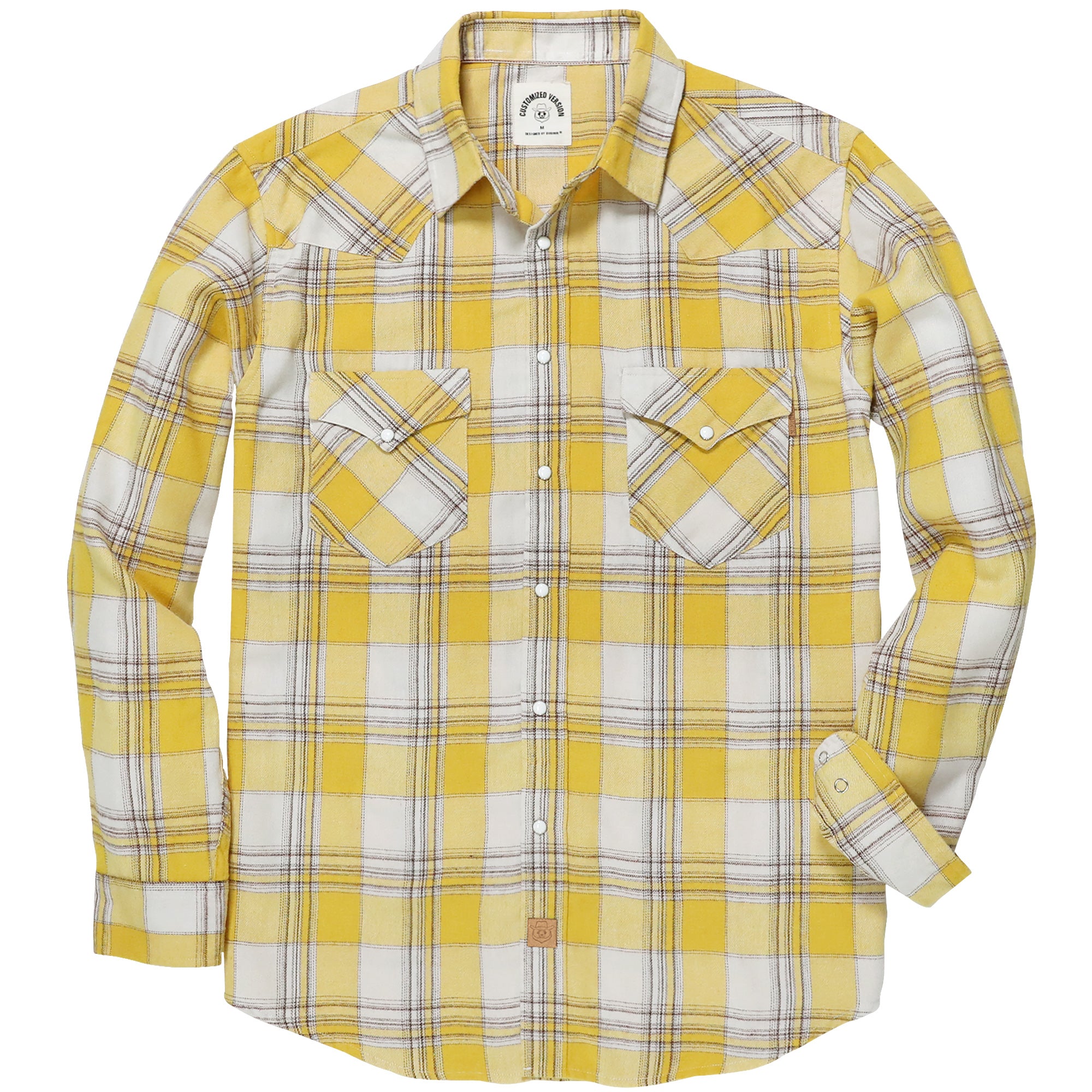 Mens Flannel Long Sleeve Pearl Snap Buttons Western Cowboy Vintage Casual Shirts #2811